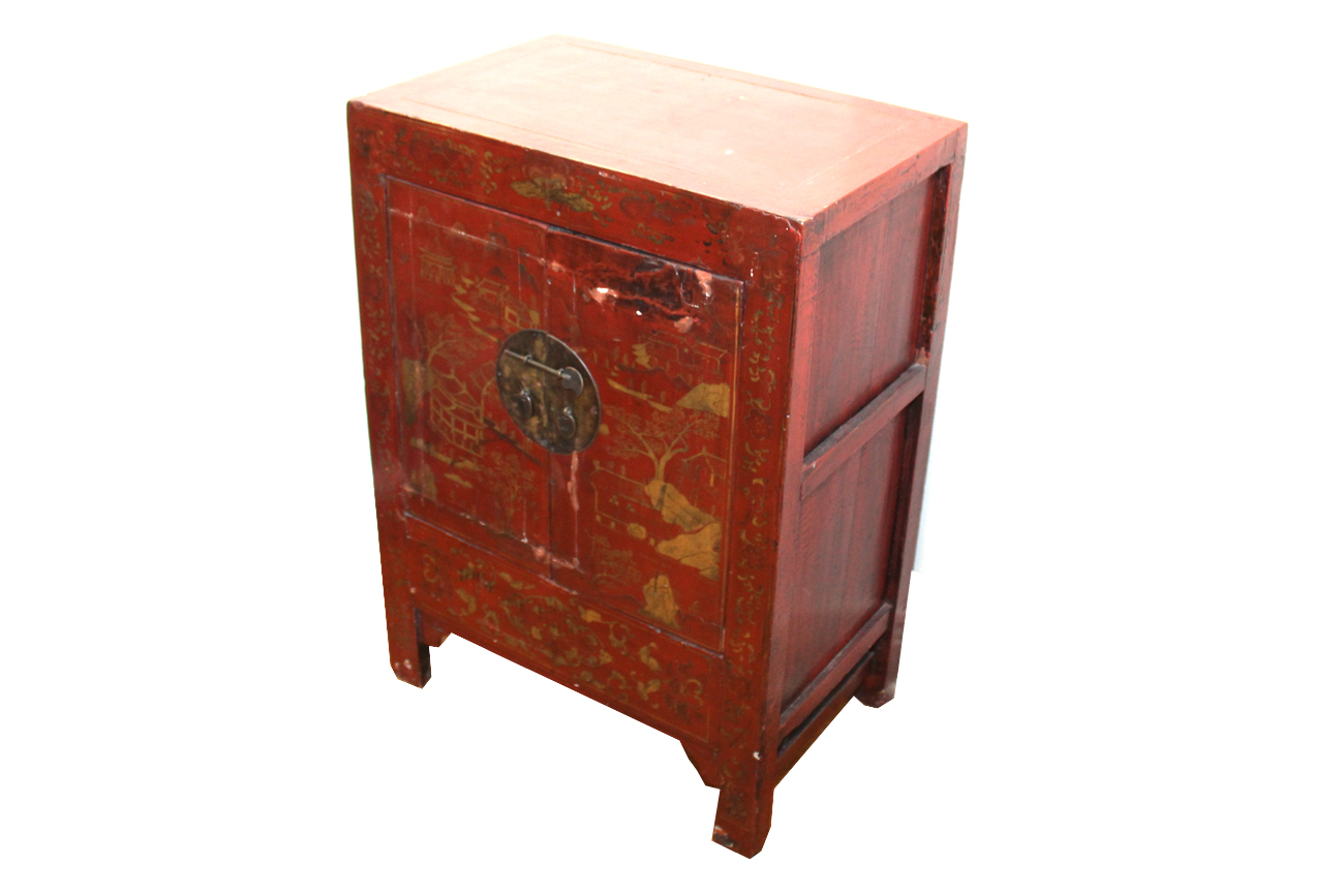 Chinoiserie Red Lacquered Cabinet