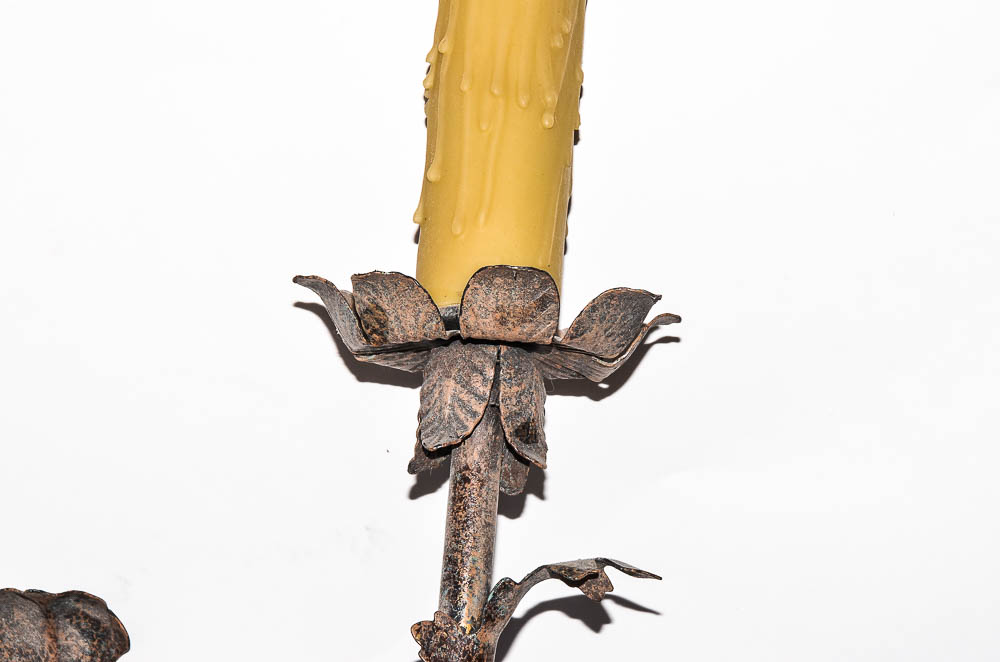 Ornate Distressed Metal Wall Sconces