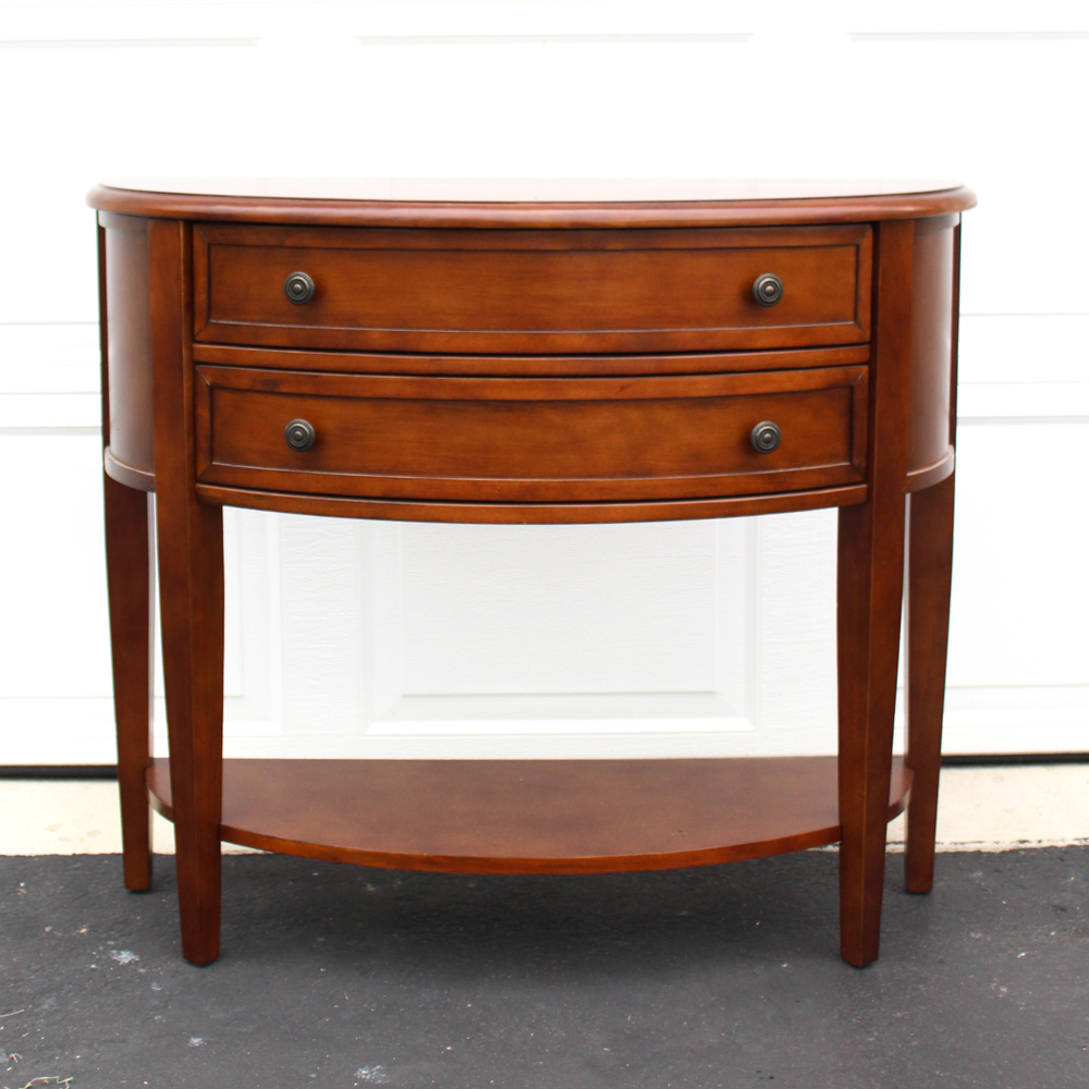 Ballard Designs "Newport" Mahogany Demilune Table