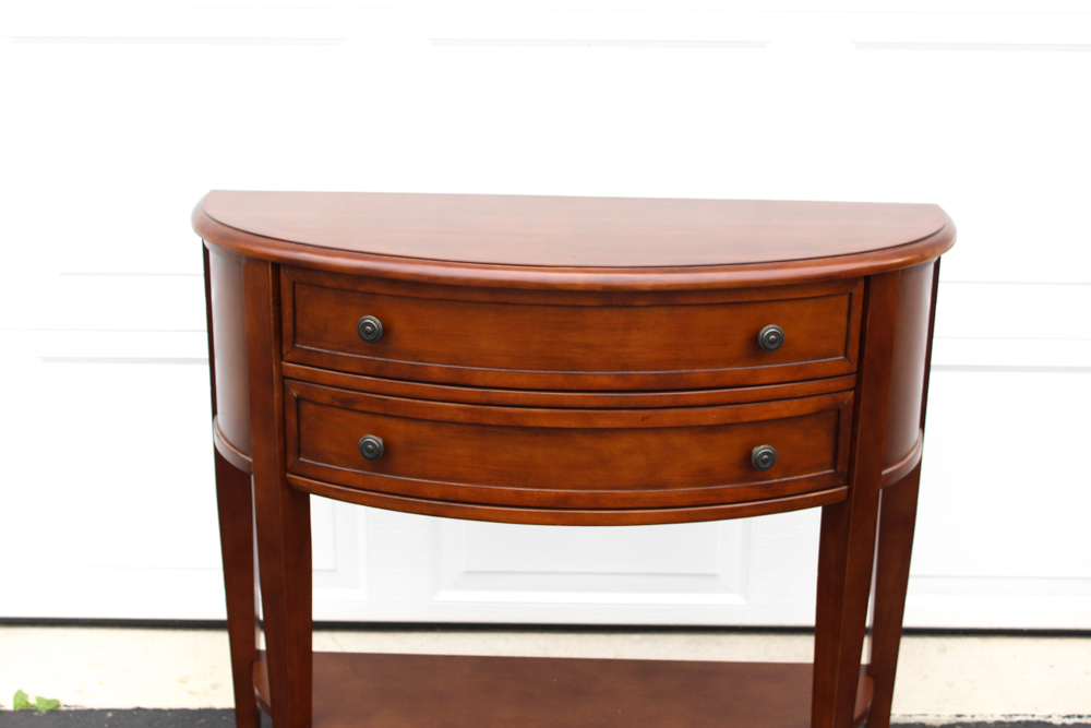 Ballard Designs "Newport" Mahogany Demilune Table