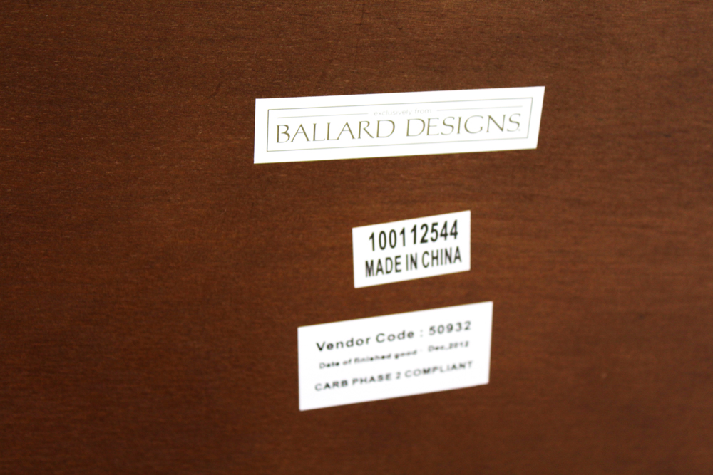 Ballard Designs "Newport" Mahogany Demilune Table