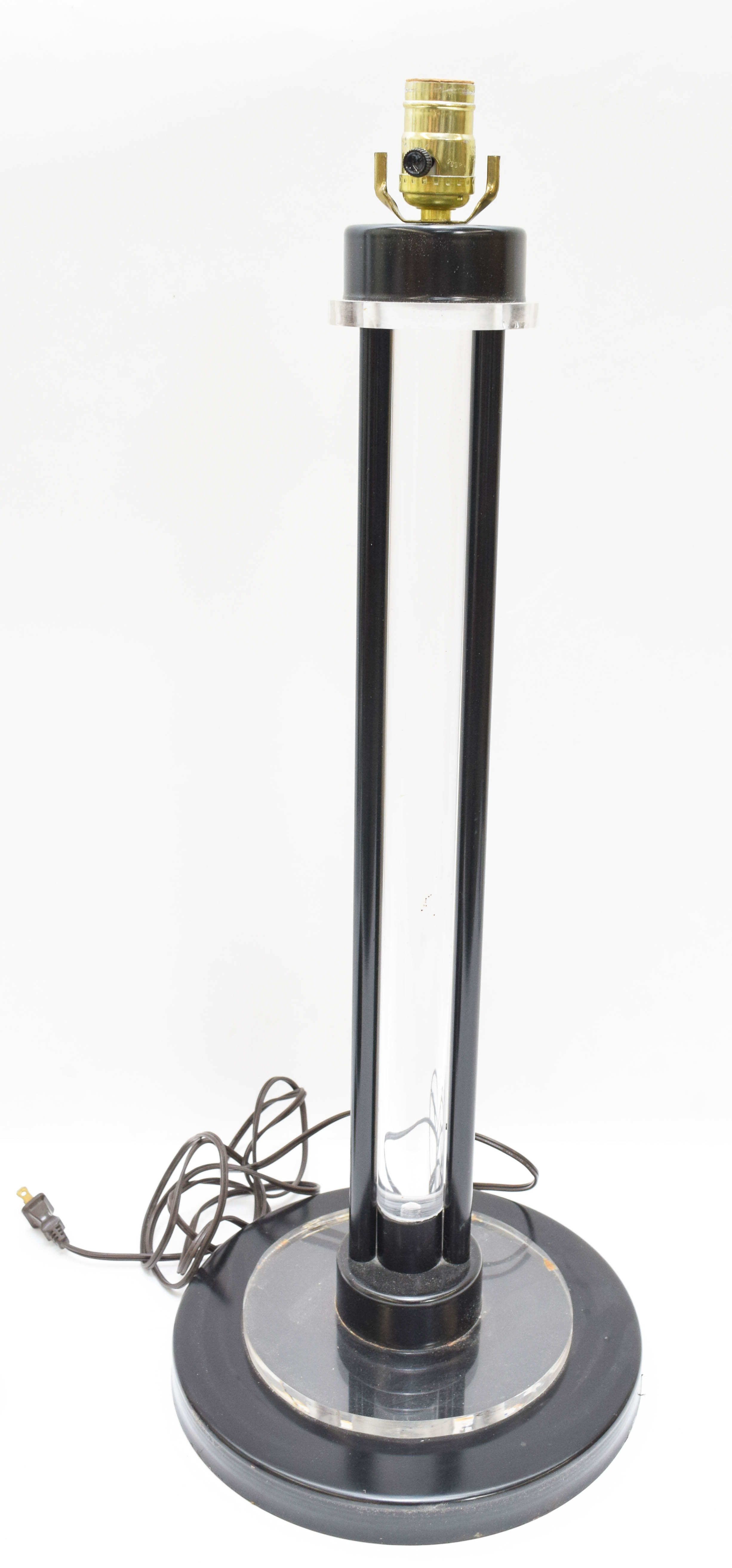 Pair of Modern Black Lucite Table Lamps by Davior Industries