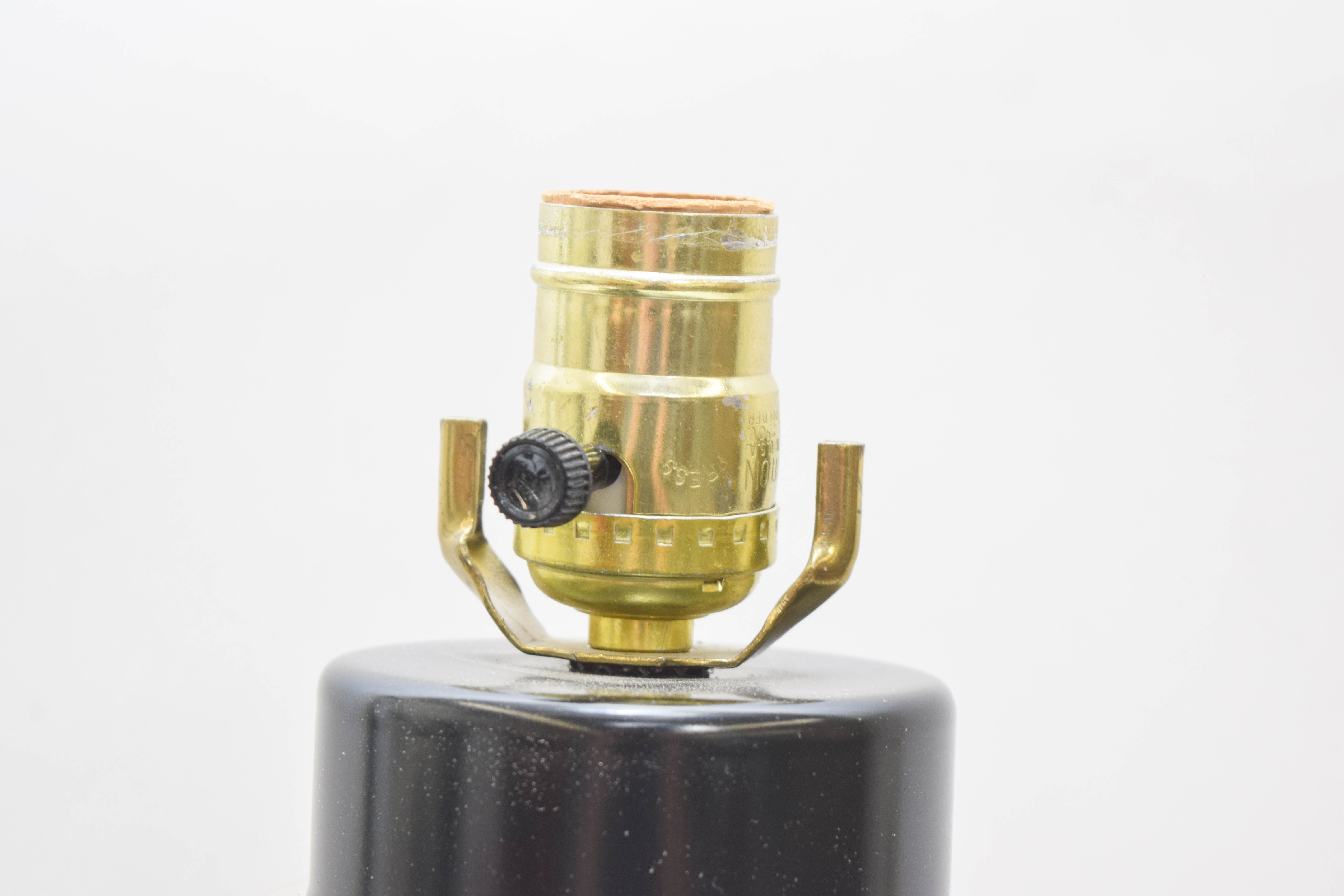 Pair of Modern Black Lucite Table Lamps by Davior Industries