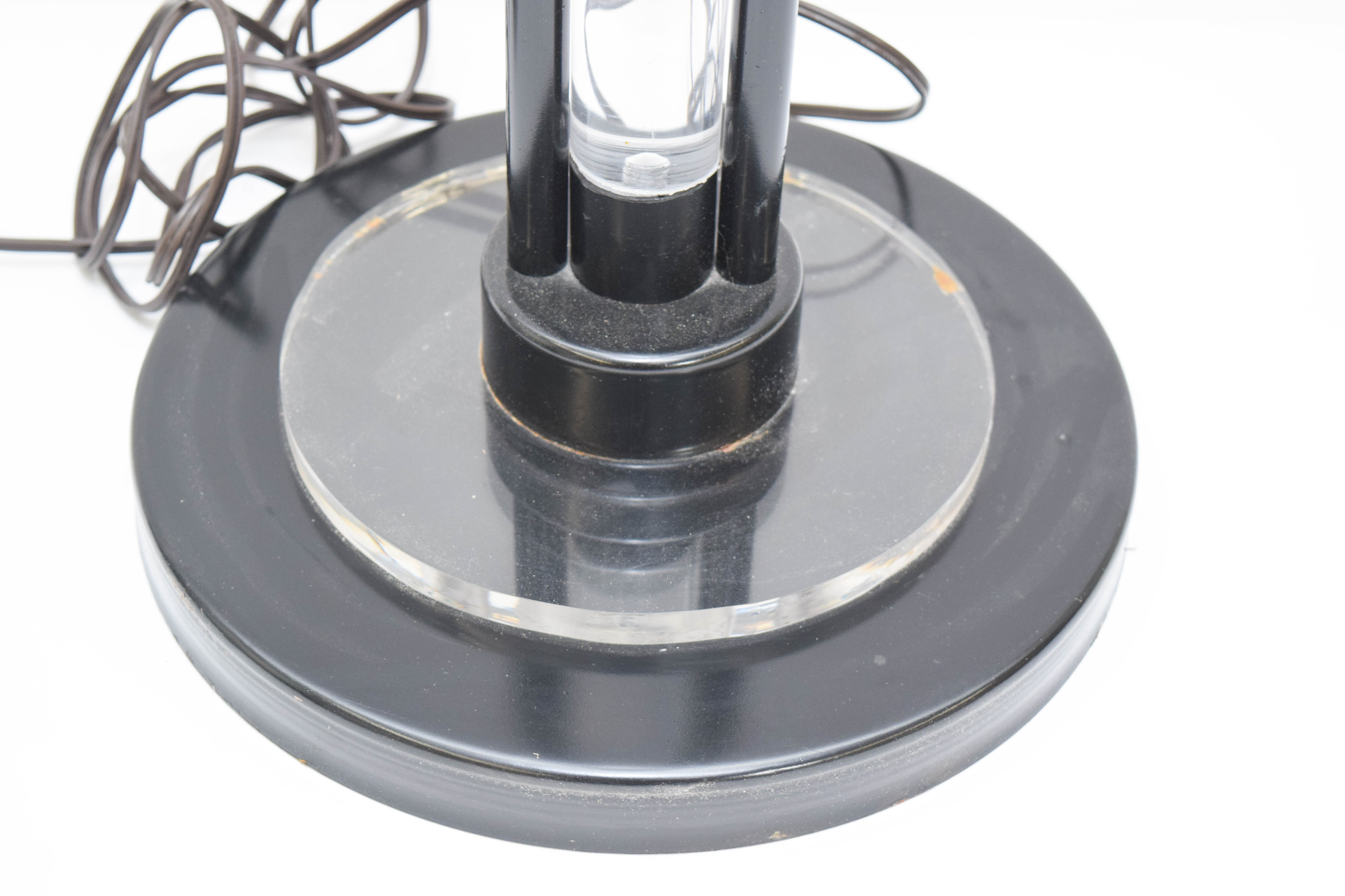 Pair of Modern Black Lucite Table Lamps by Davior Industries