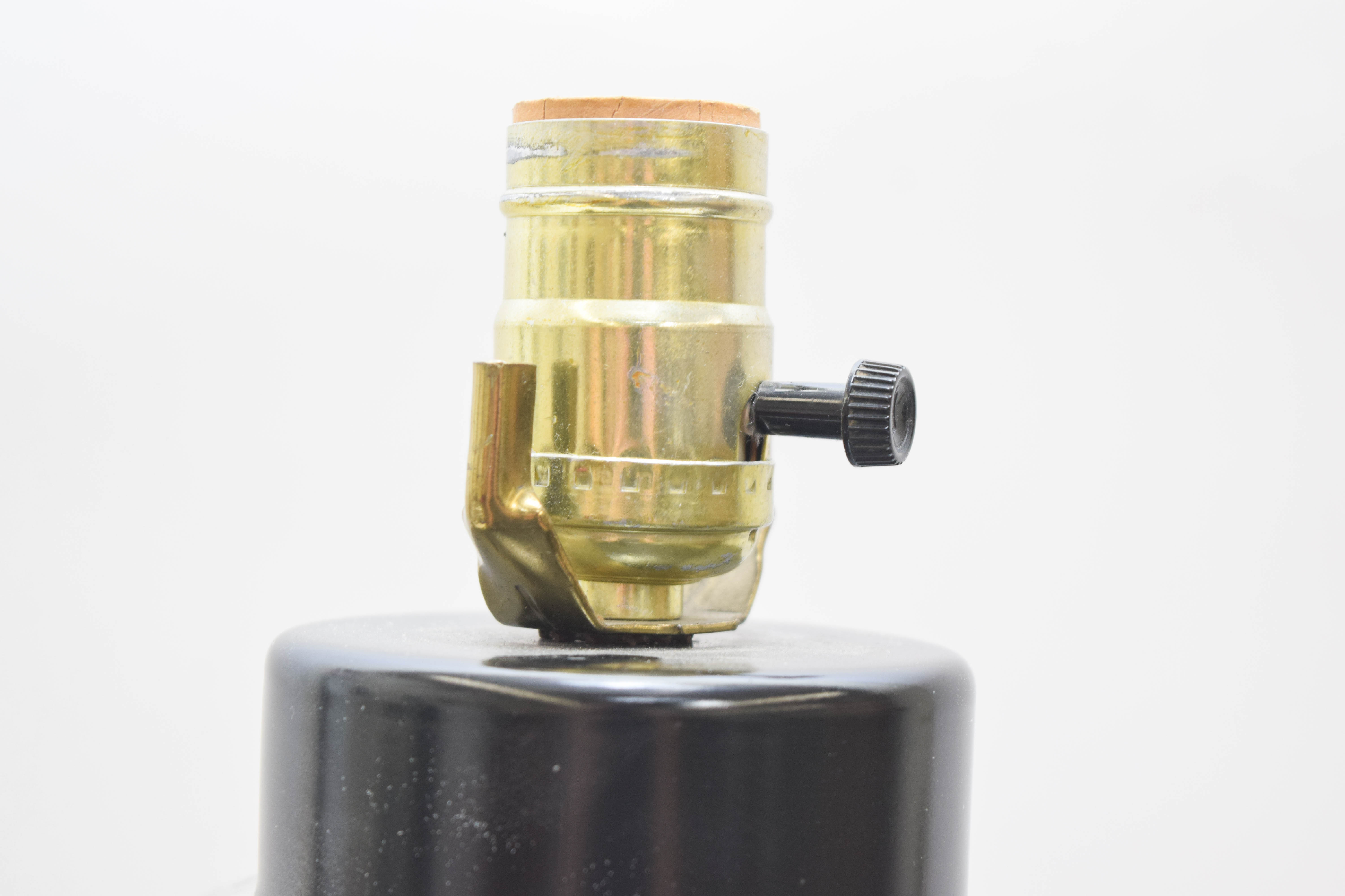 Pair of Modern Black Lucite Table Lamps by Davior Industries