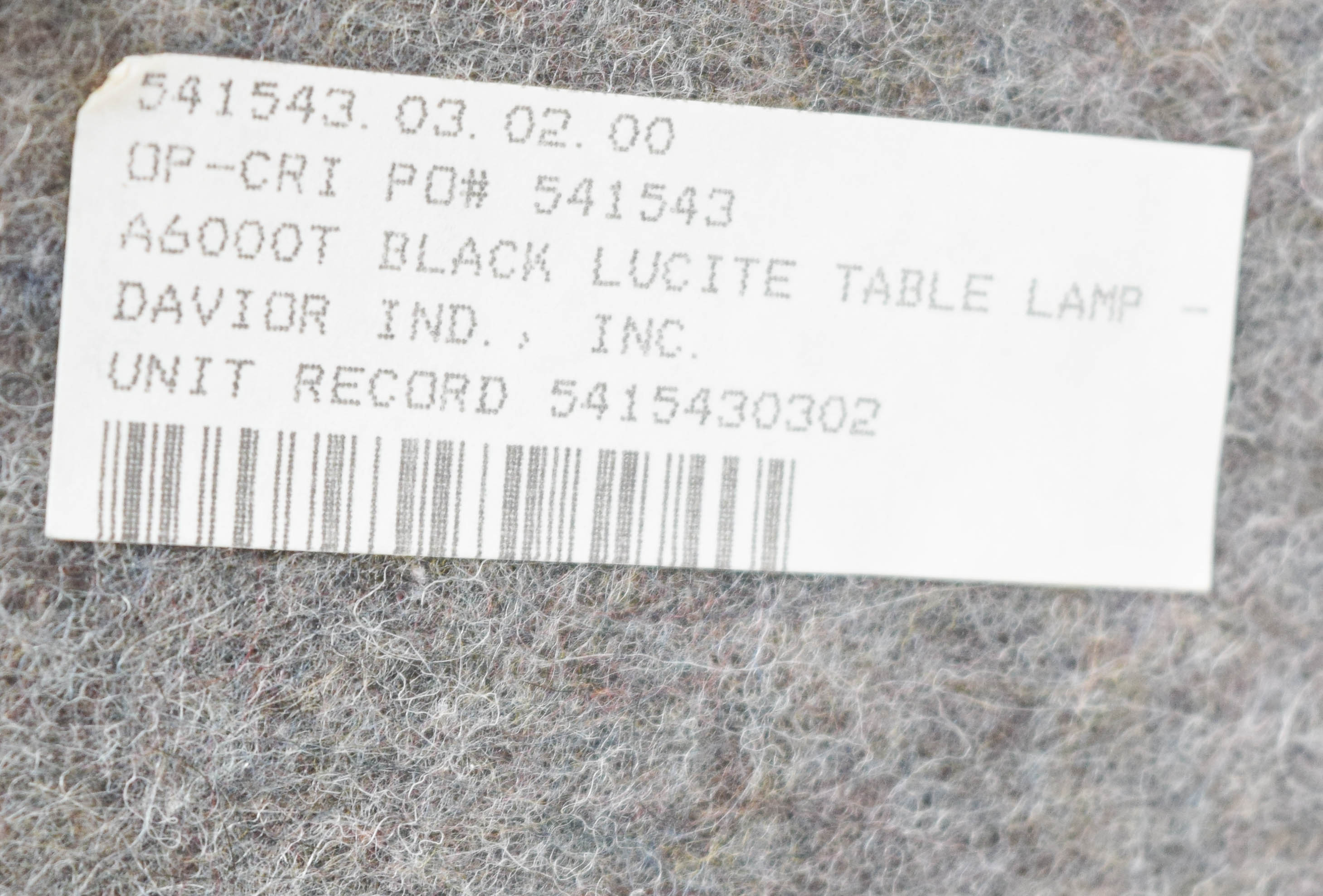 Pair of Modern Black Lucite Table Lamps by Davior Industries