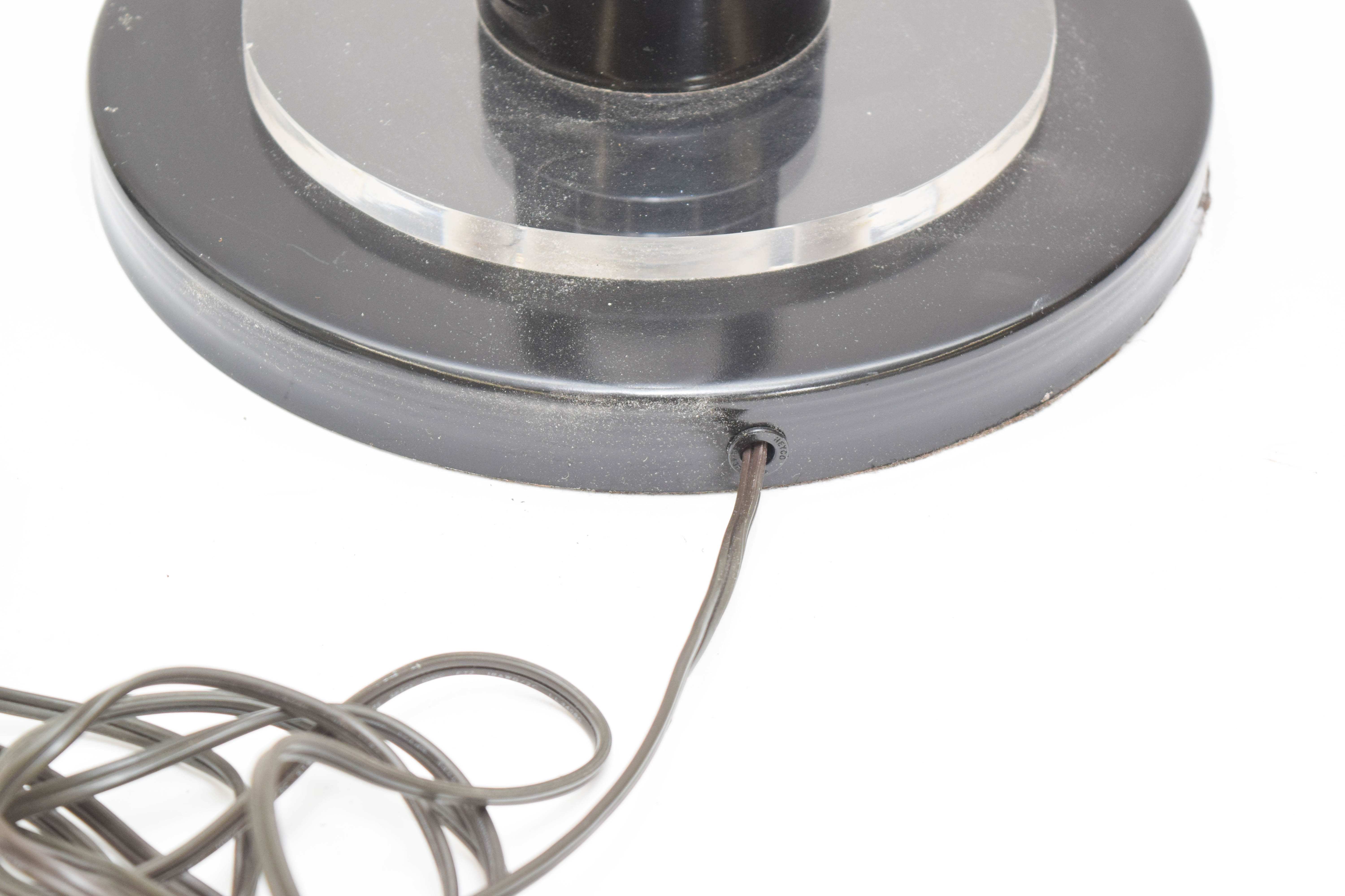 Pair of Modern Black Lucite Table Lamps by Davior Industries