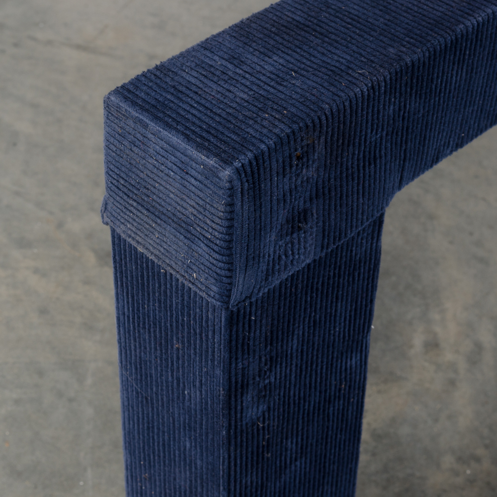 Twin Size Headboard with Navy Blue Corduroy Fabric