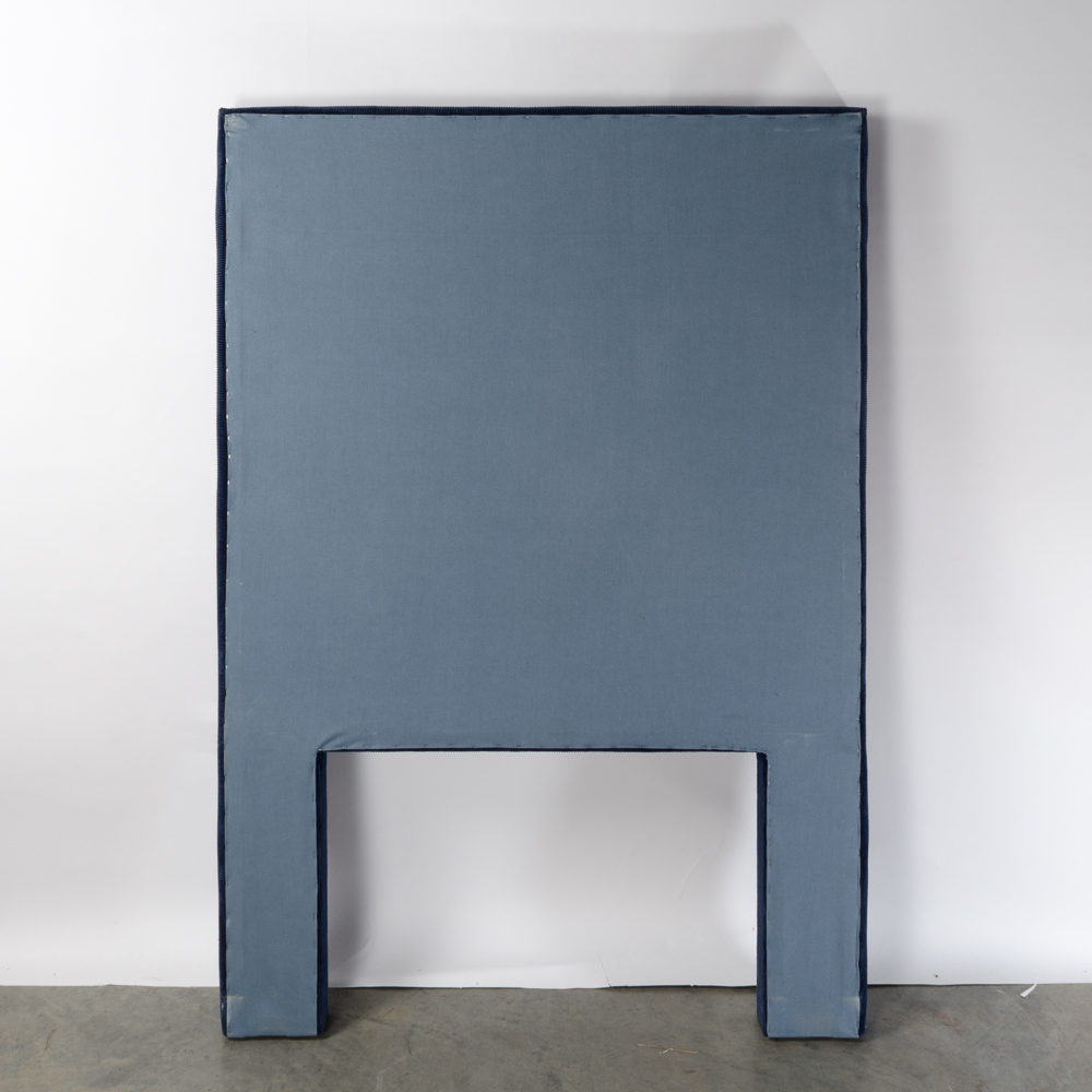 Twin Size Headboard with Navy Blue Corduroy Fabric