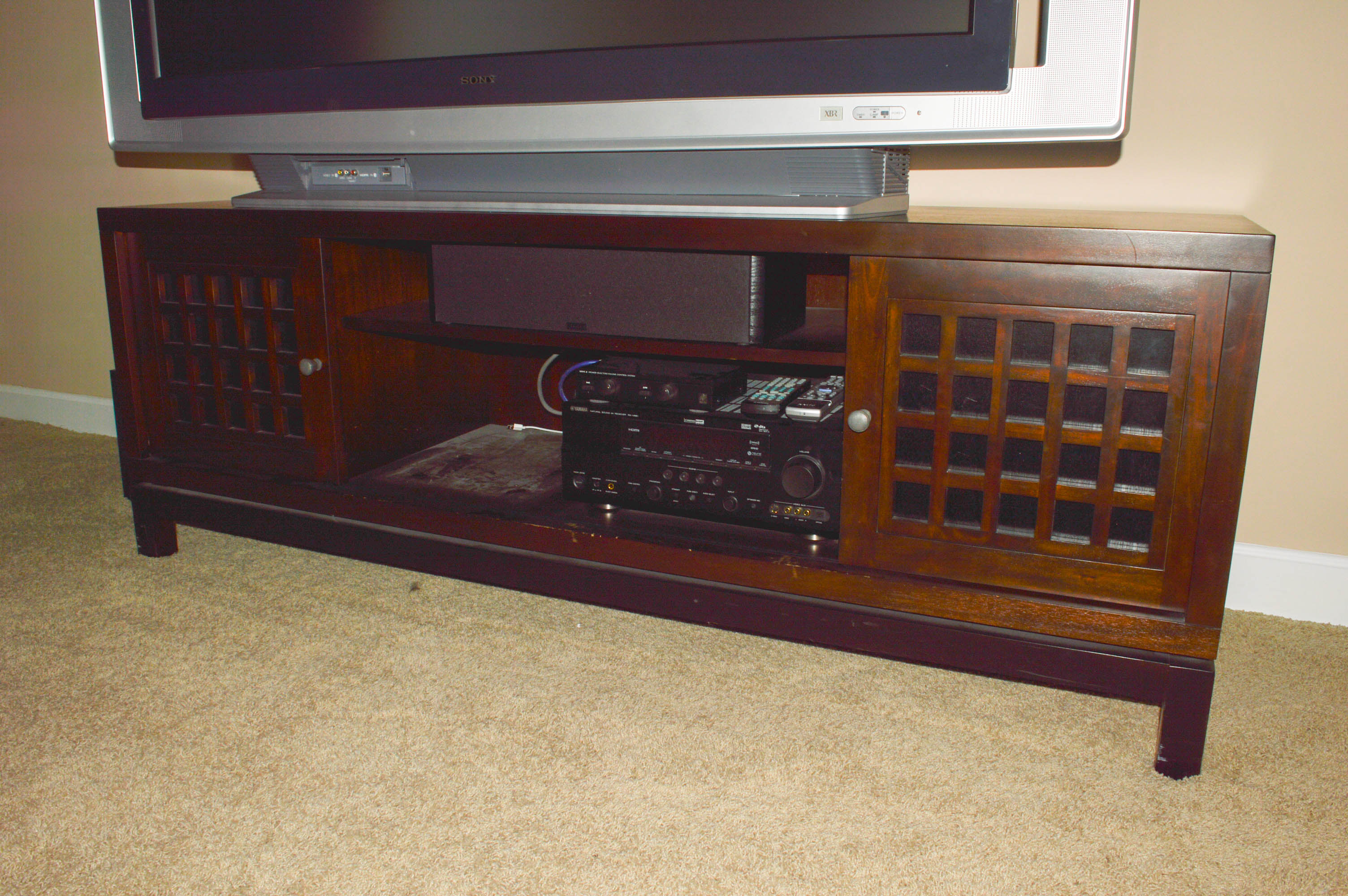 Sony SXRD 60-Inch Projection Television, Audio Components and Arhaus Media Stand