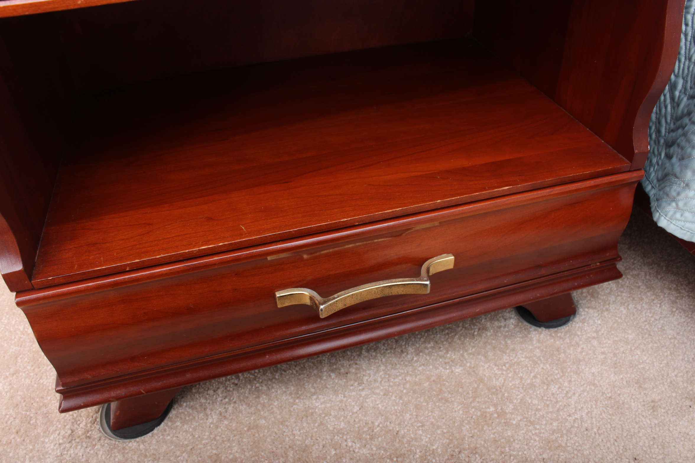 Vintage Mid-Century Kling Cherry Full-Size Bed and Nightstand