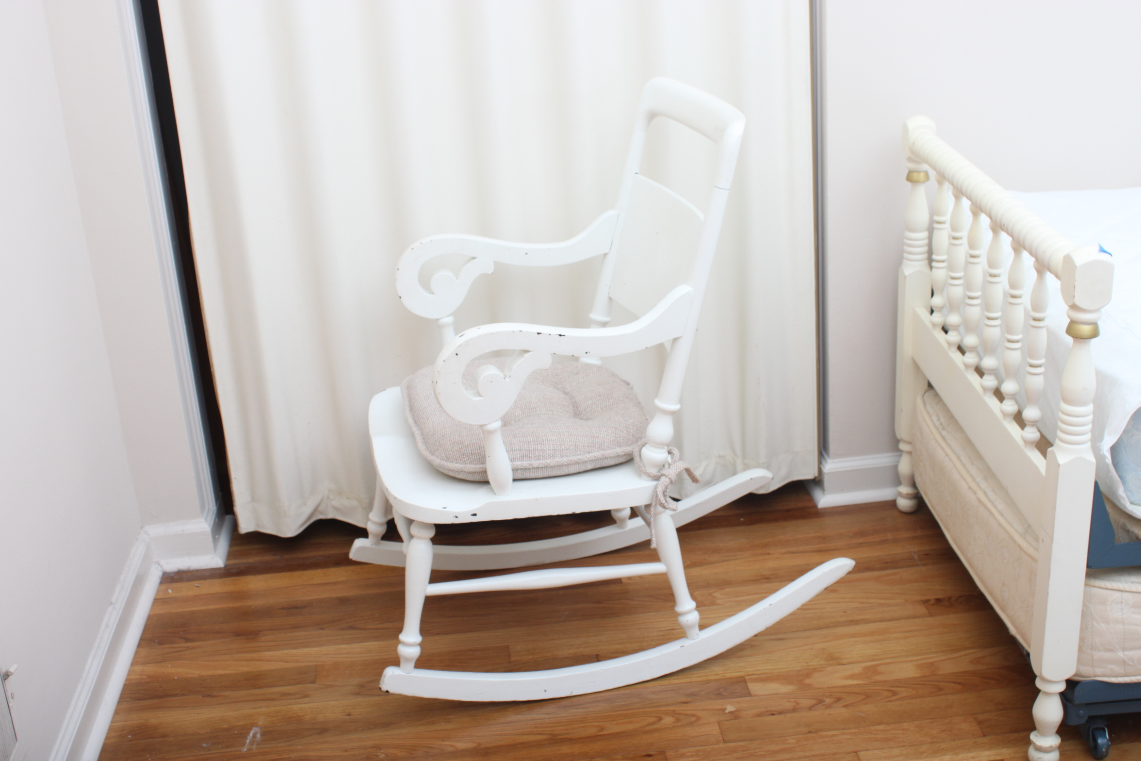 Vintage Jenny Lind Style Daybed With Trundle and Rocking Chair