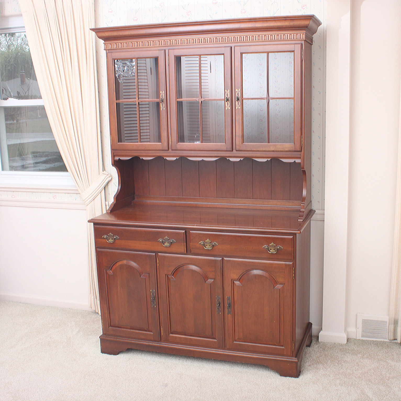 Vintage Ethan Allen Cherry China Cabinet