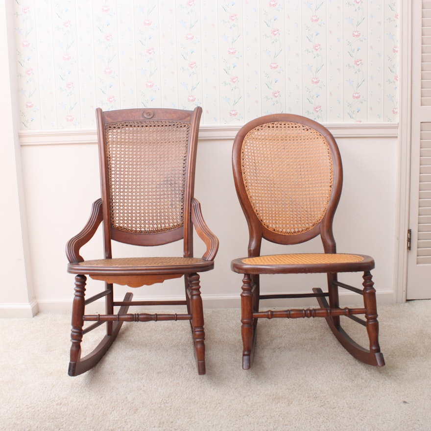 Vintage Caned Rocking Chairs