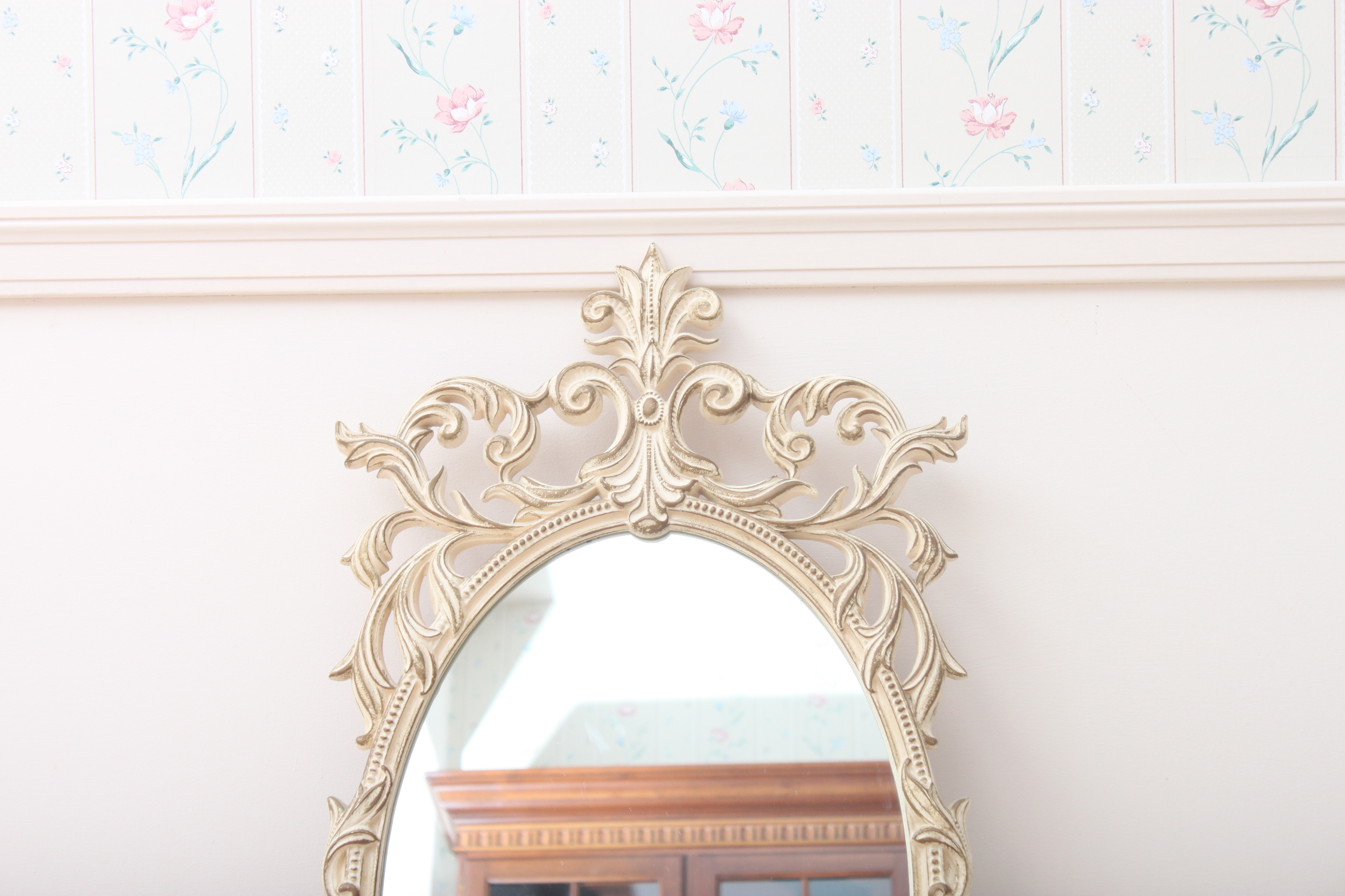 Vintage Rococo Style Turner Wall Mirror and Shelf