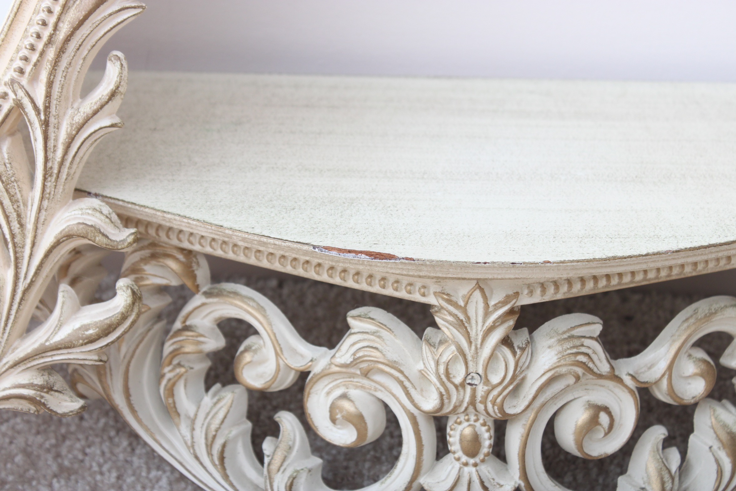 Vintage Rococo Style Turner Wall Mirror and Shelf