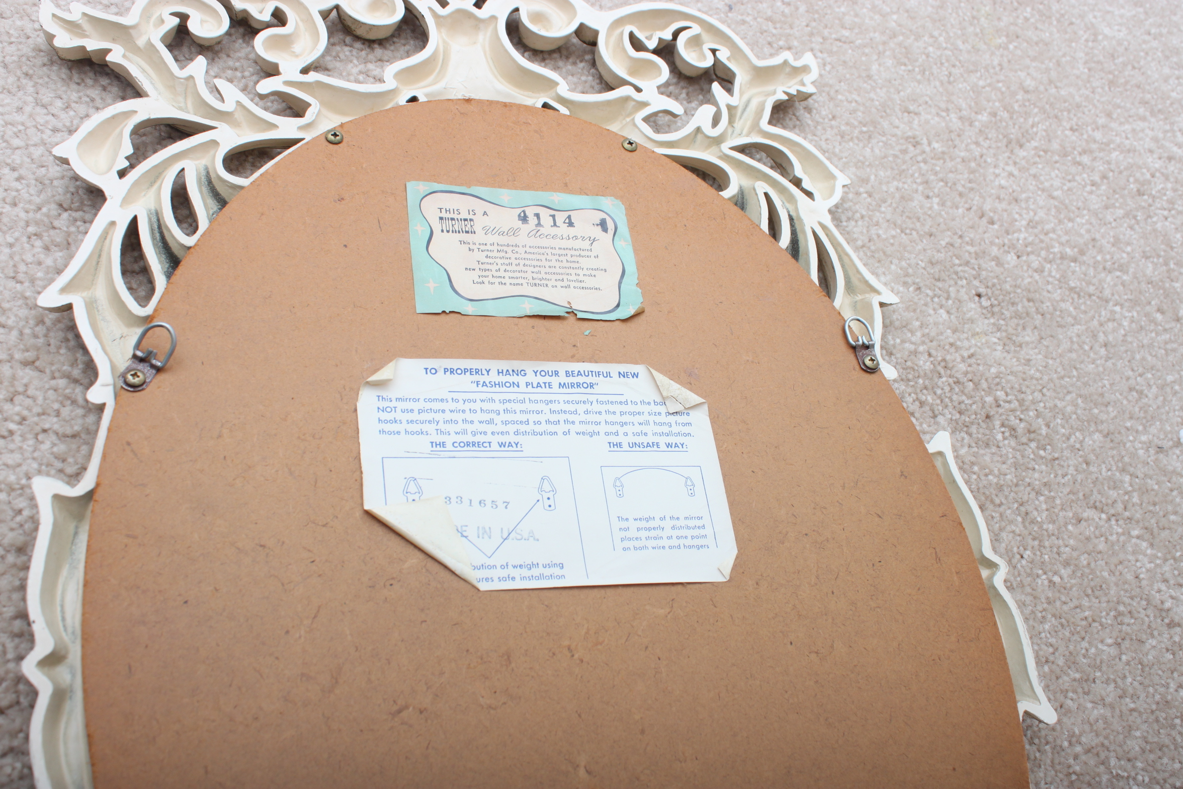 Vintage Rococo Style Turner Wall Mirror and Shelf