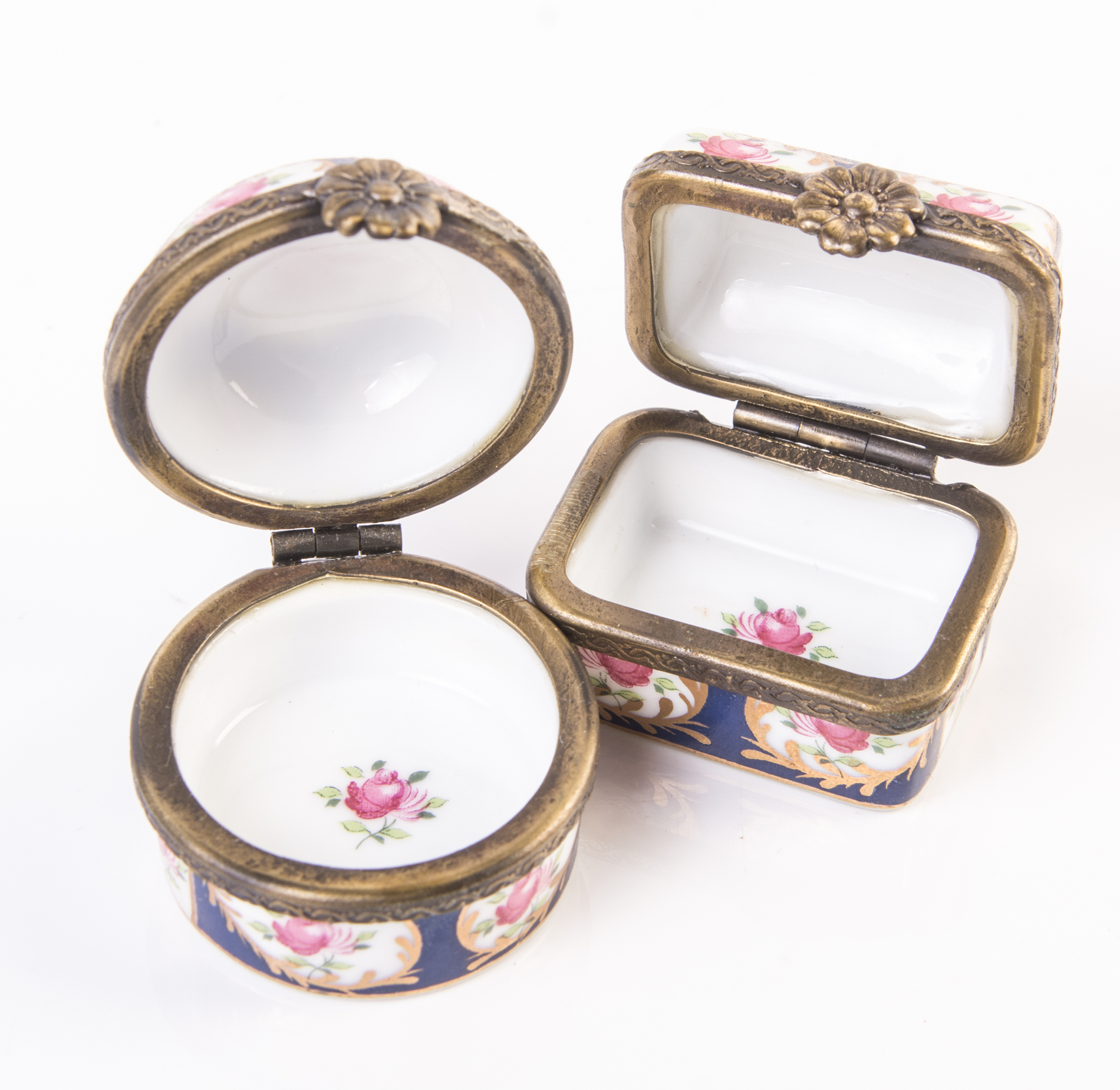 Vintage Paris Royal Hand Painted Porcelain Pill Boxes