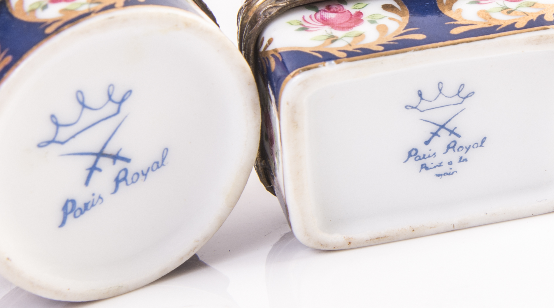 Vintage Paris Royal Hand Painted Porcelain Pill Boxes