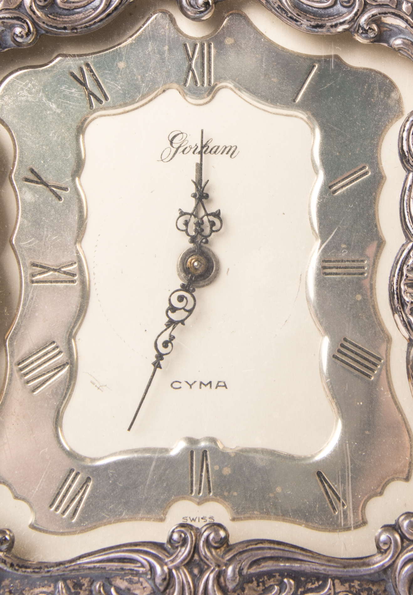 Vintage Gorham Sterling Silver Swiss Alarm Clock