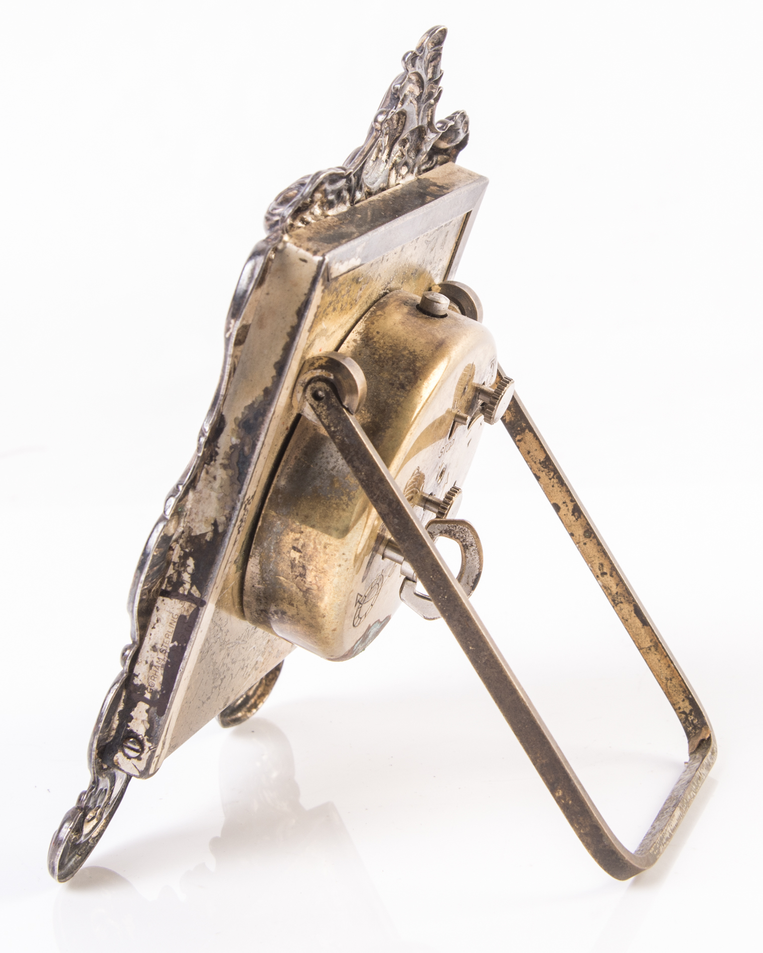 Vintage Gorham Sterling Silver Swiss Alarm Clock