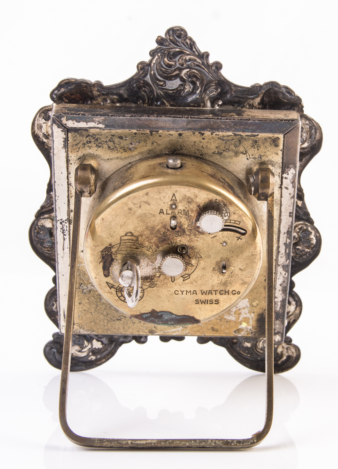 Vintage Gorham Sterling Silver Swiss Alarm Clock