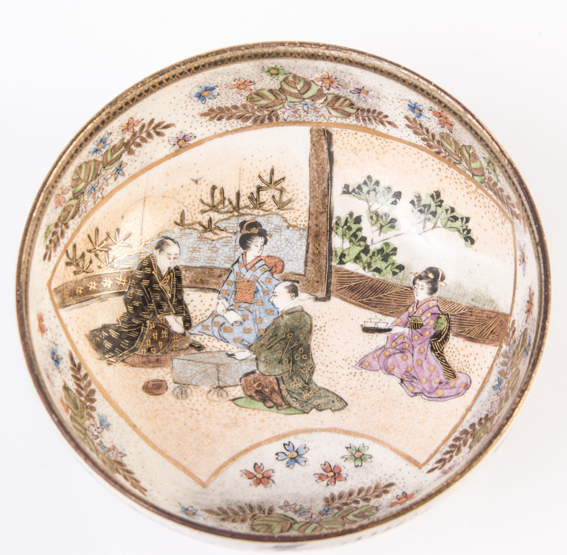 Vintage Japanese Hand Painted Porcelain Bowl