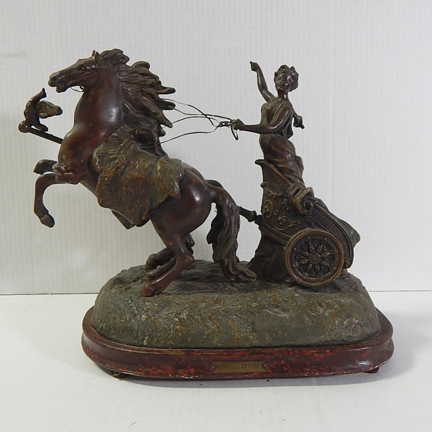 Cast Spelter French Statue "Char de la Victoire"