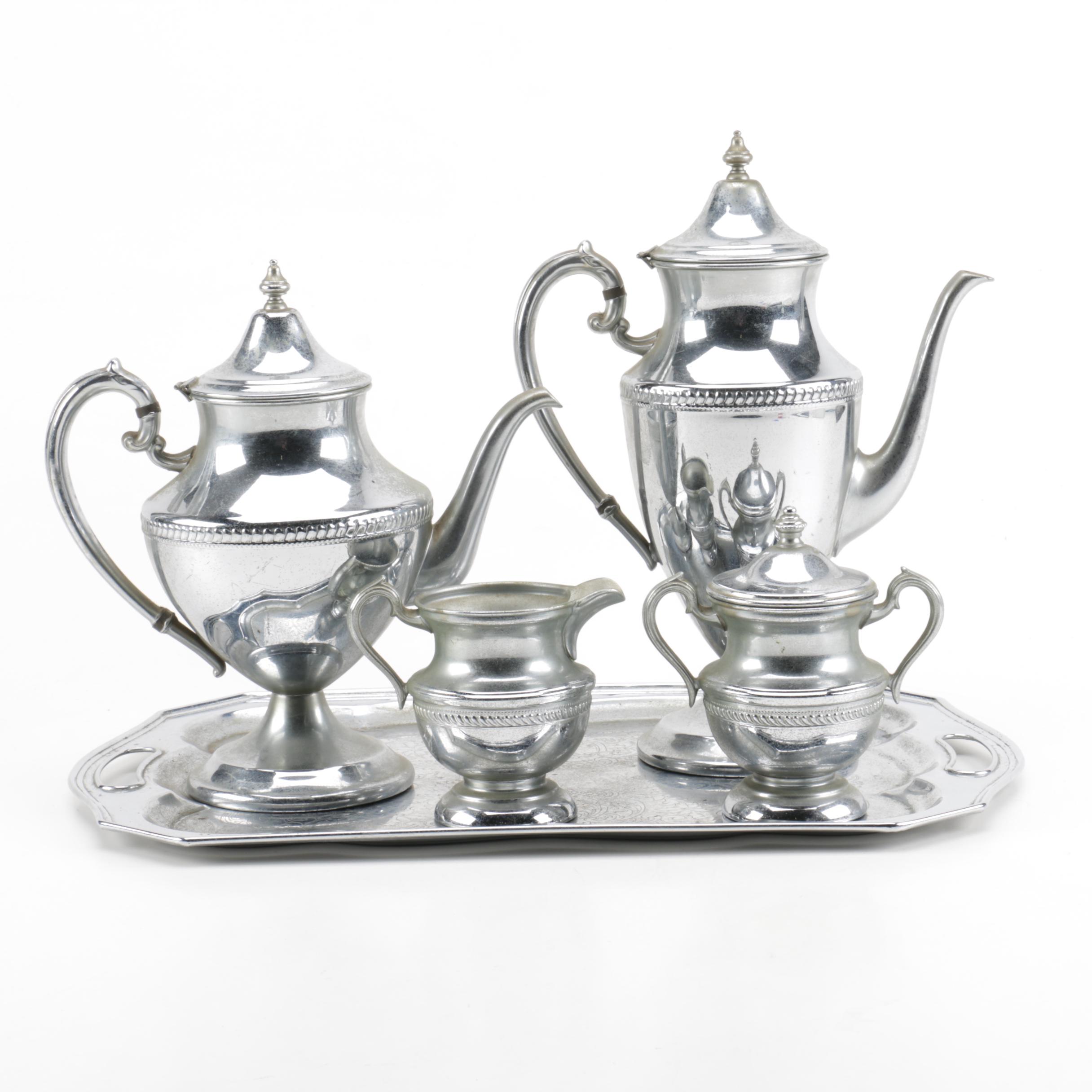 Lehman Brothers and Cromwell Chromium Plated Coffee and Tea Service