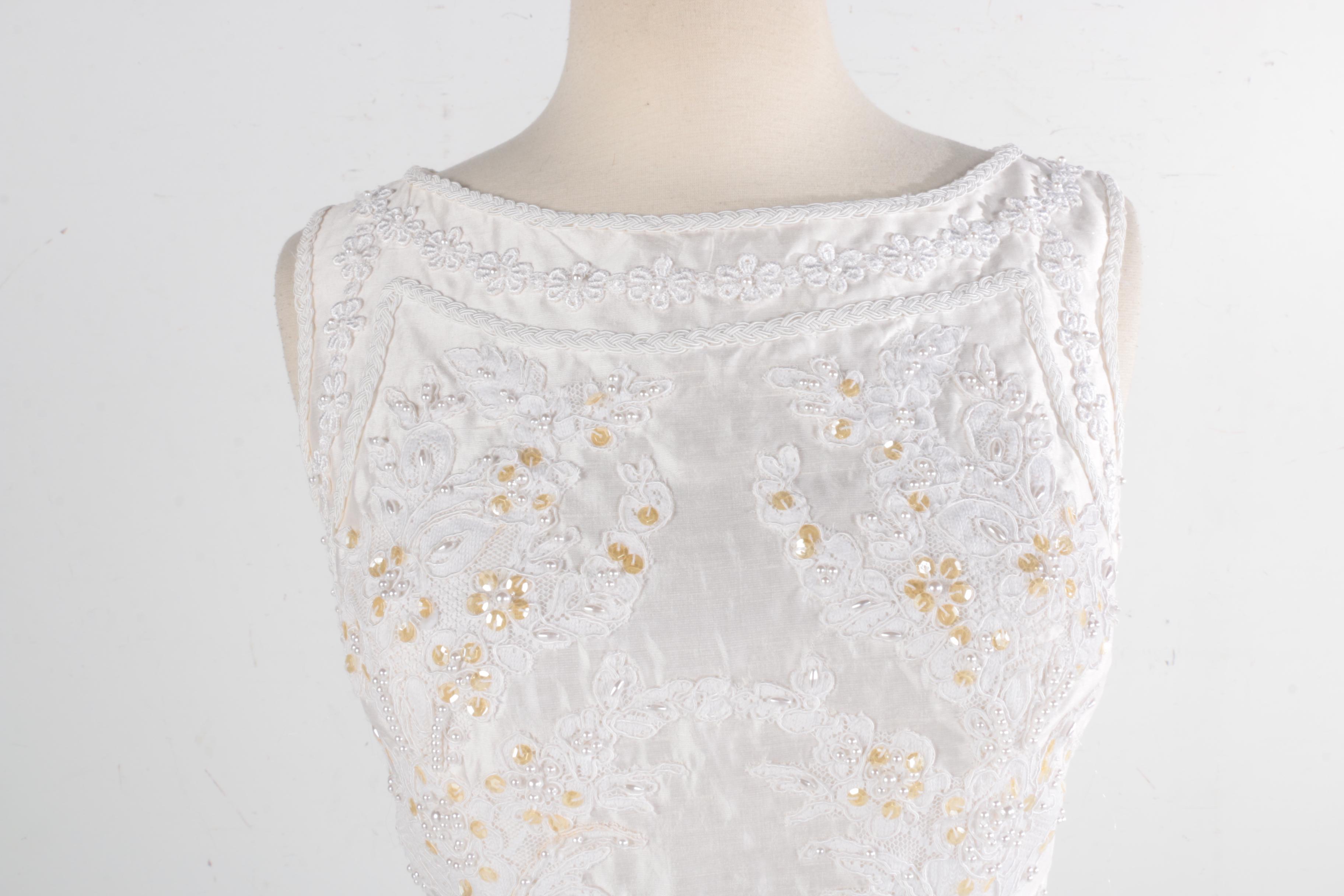 Demetrios Sleeveless Silk Wedding Gown