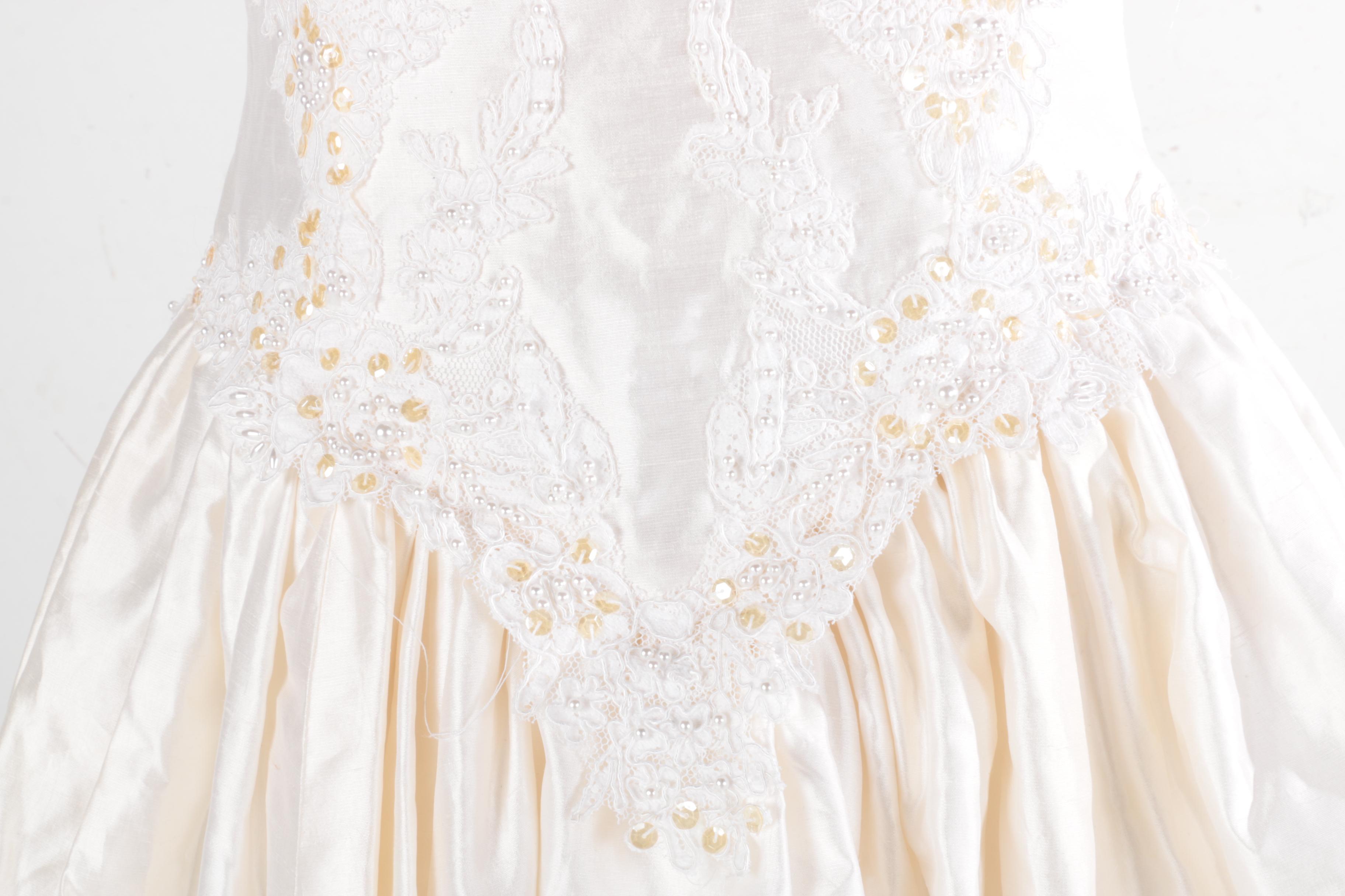 Demetrios Sleeveless Silk Wedding Gown