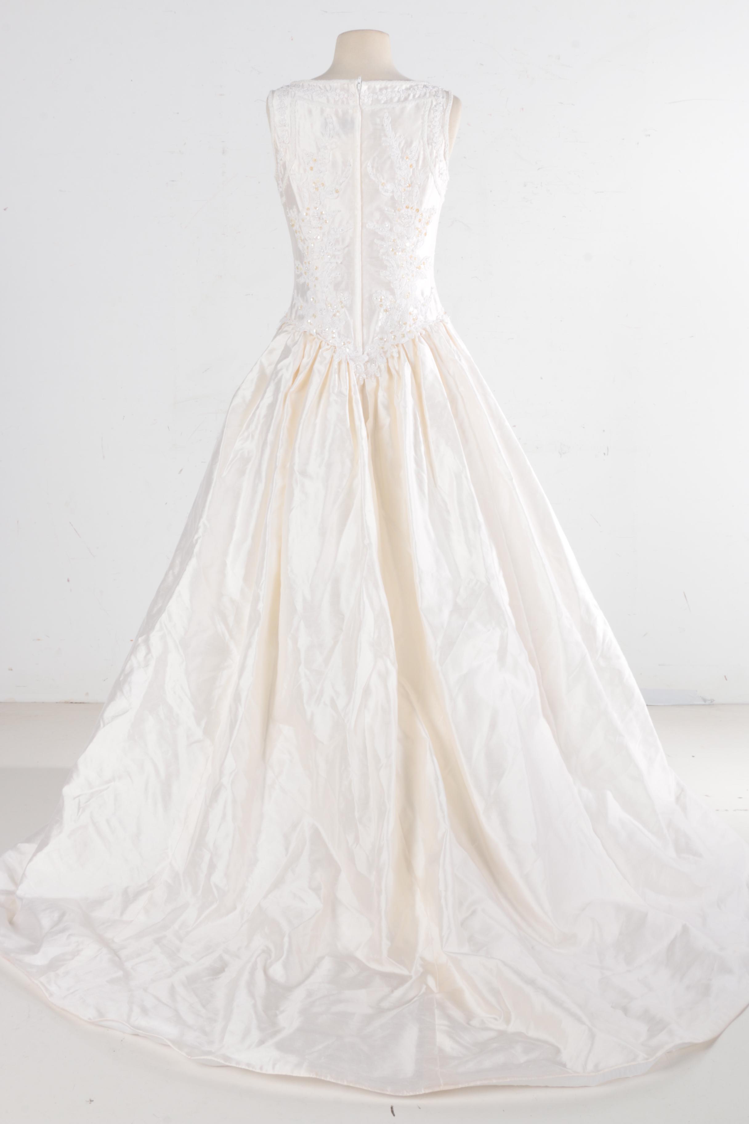 Demetrios Sleeveless Silk Wedding Gown