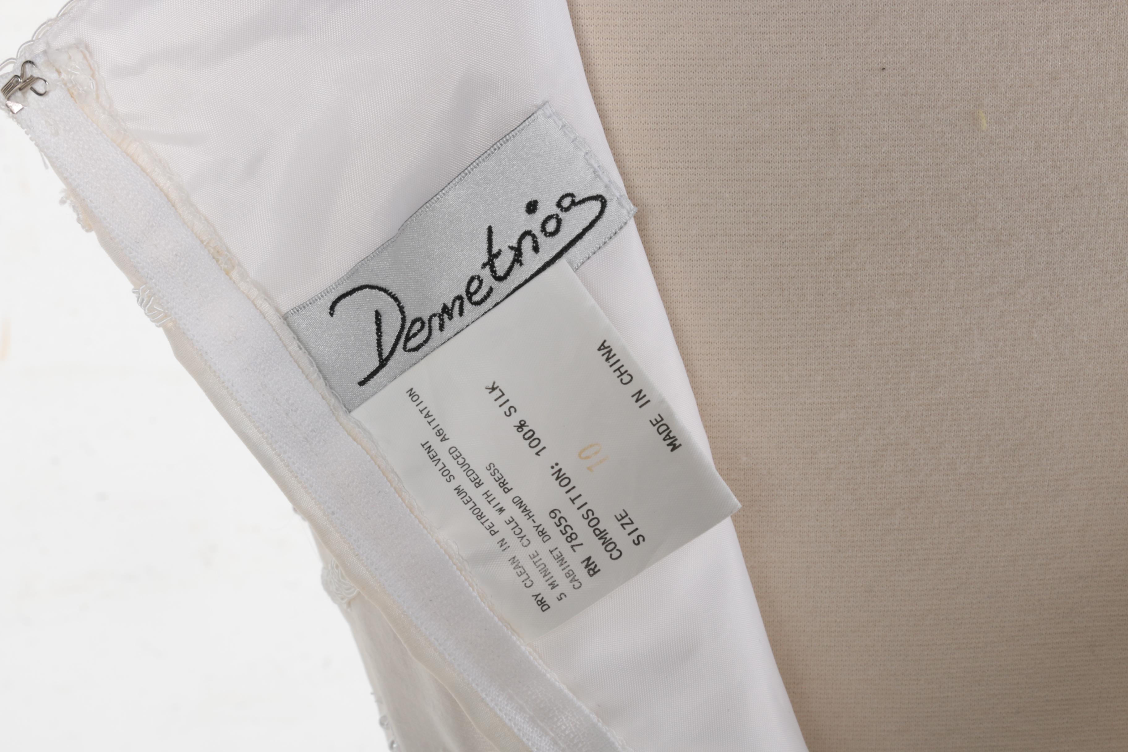 Demetrios Sleeveless Silk Wedding Gown