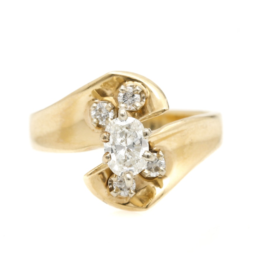 14K Yellow Gold Diamond Ring