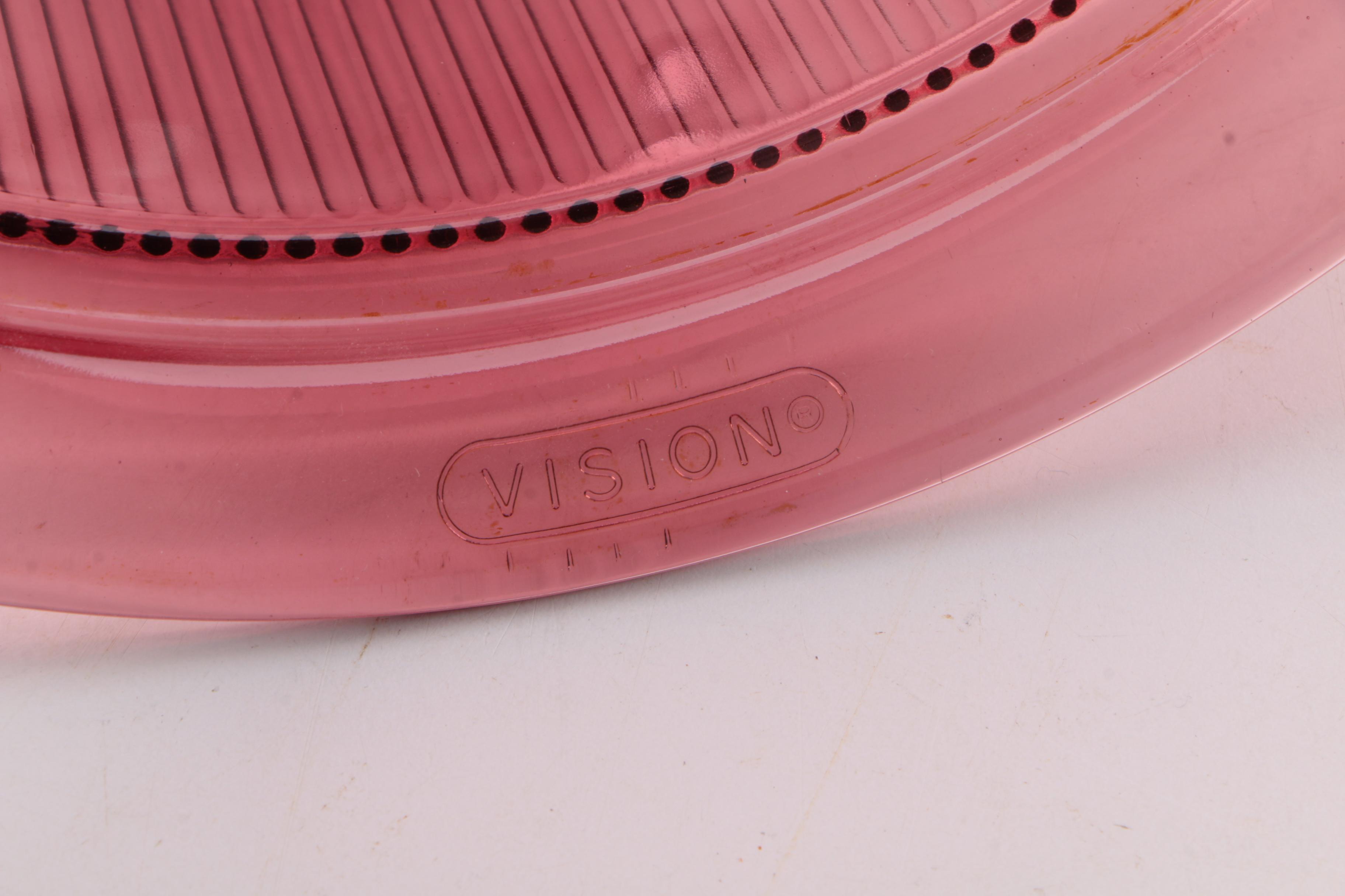 Corningware "Vision Cranberry" Glass Kitchenware Dishes