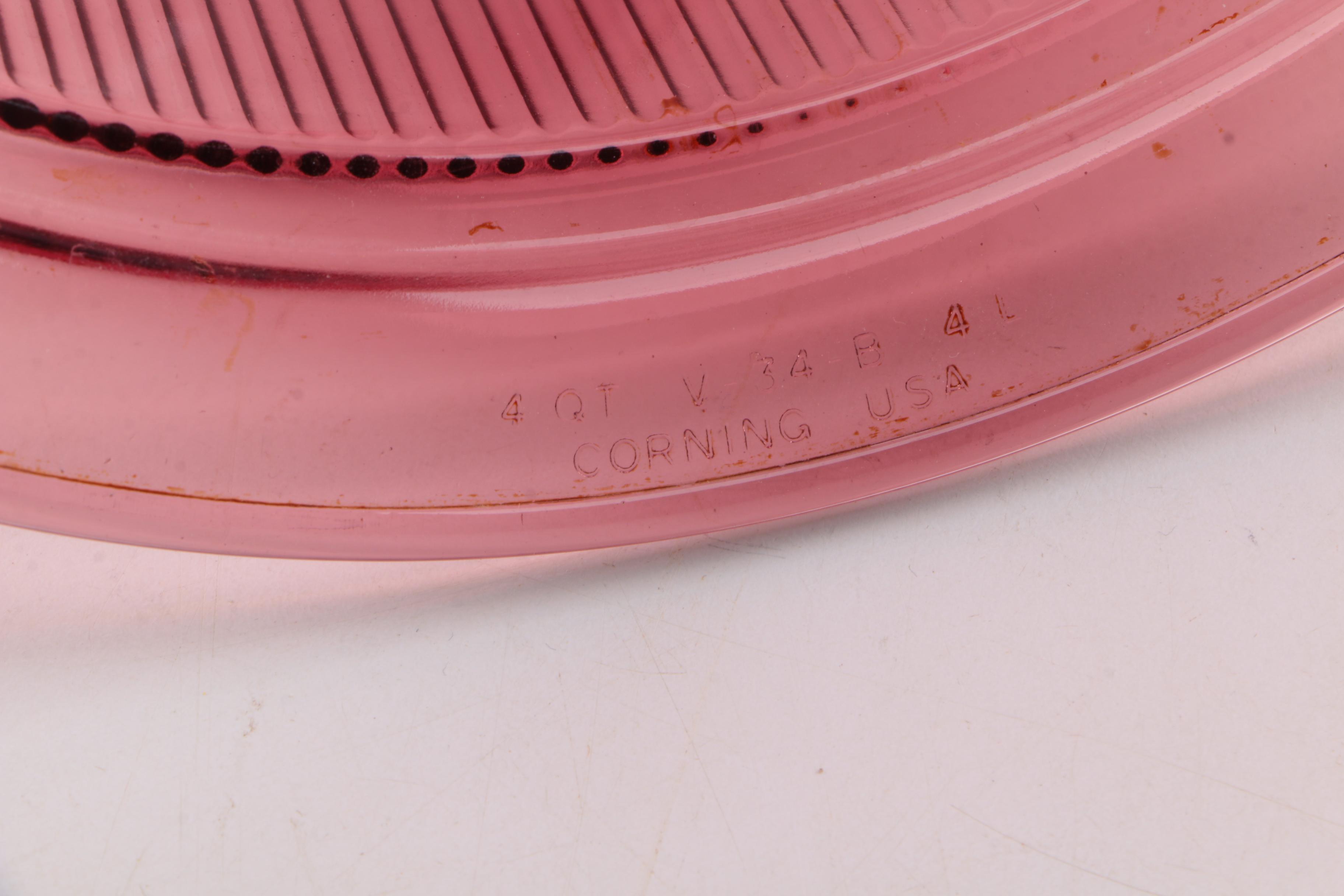 Corningware "Vision Cranberry" Glass Kitchenware Dishes