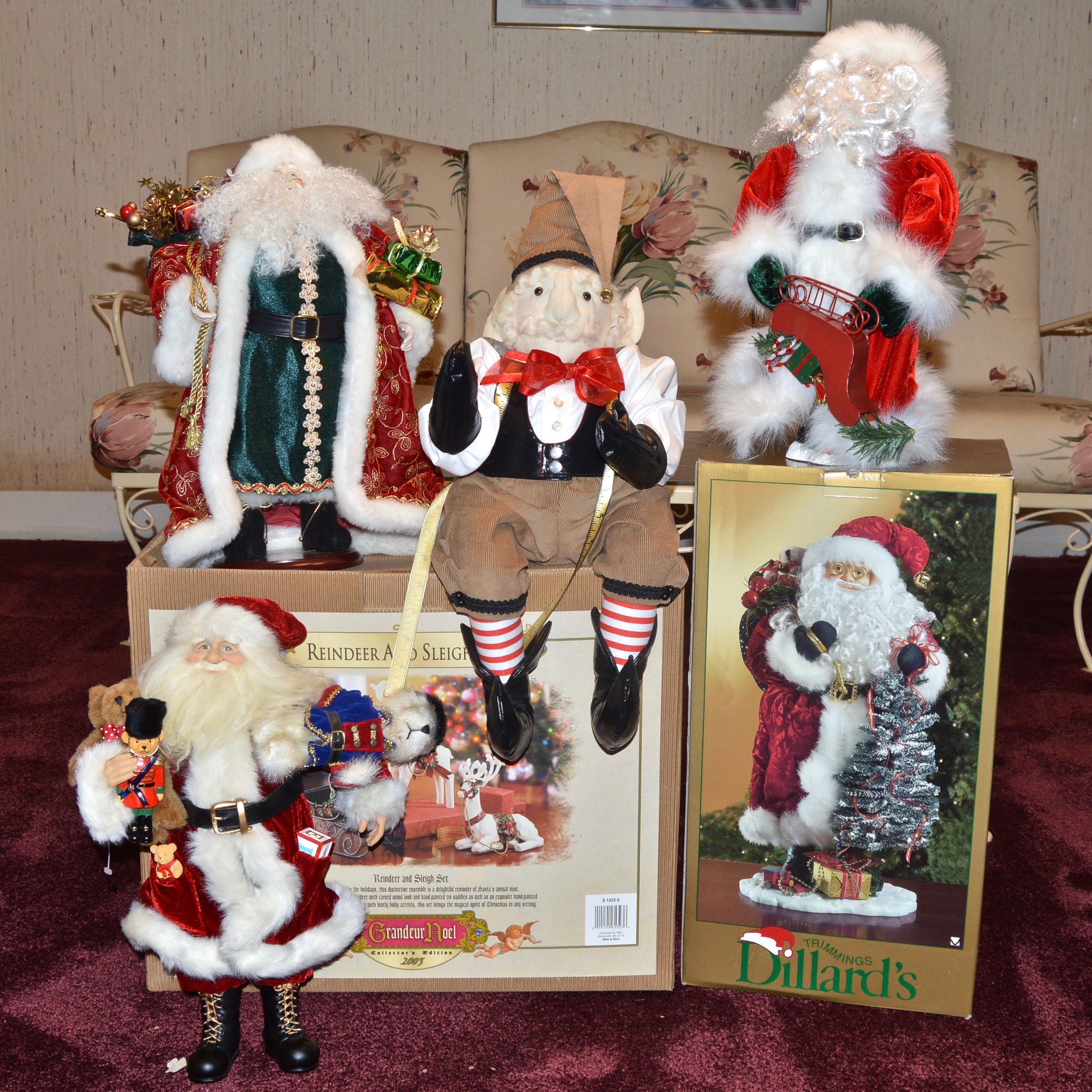 Collection of Holiday Santa Decor
