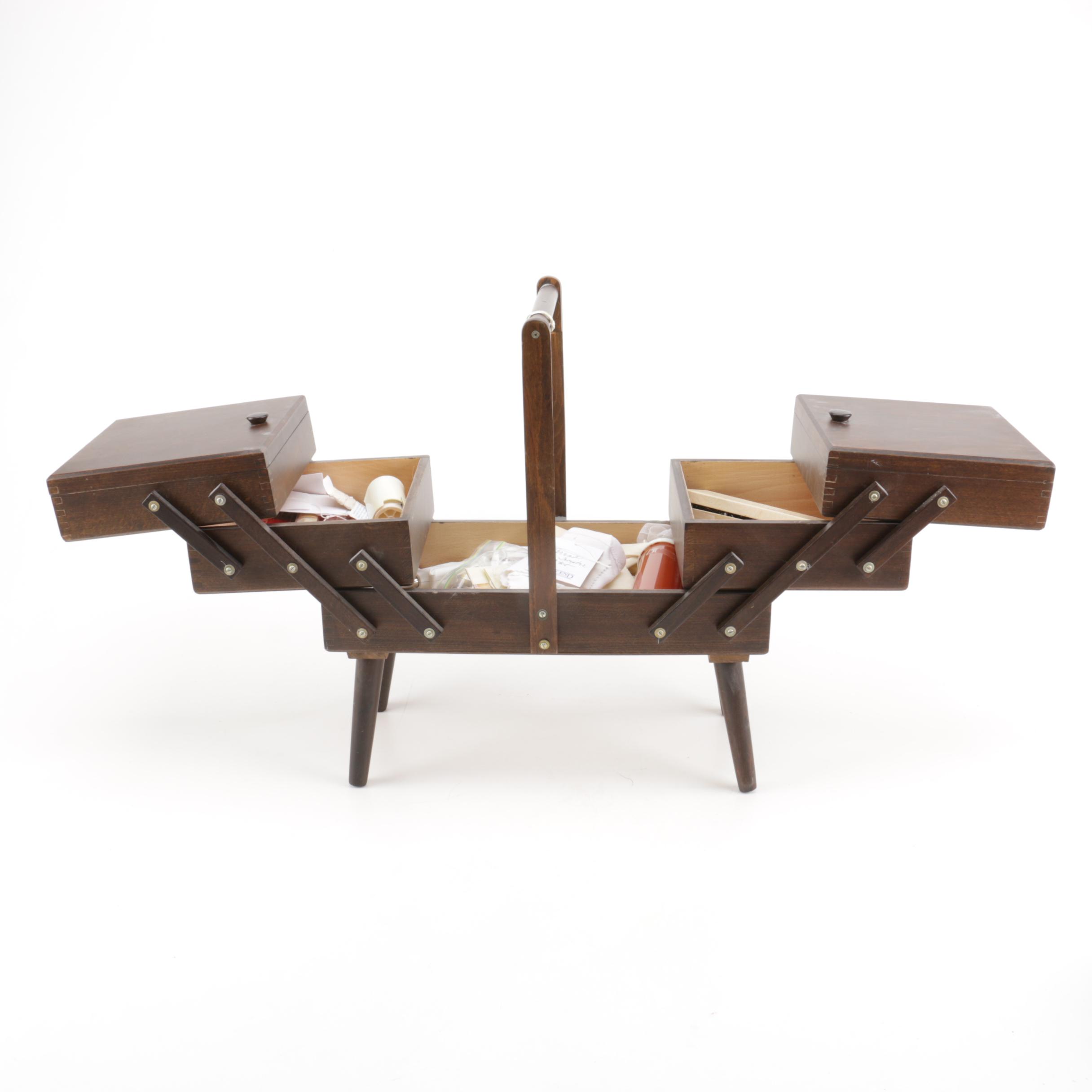 Accordion Sewing Box and Accessories