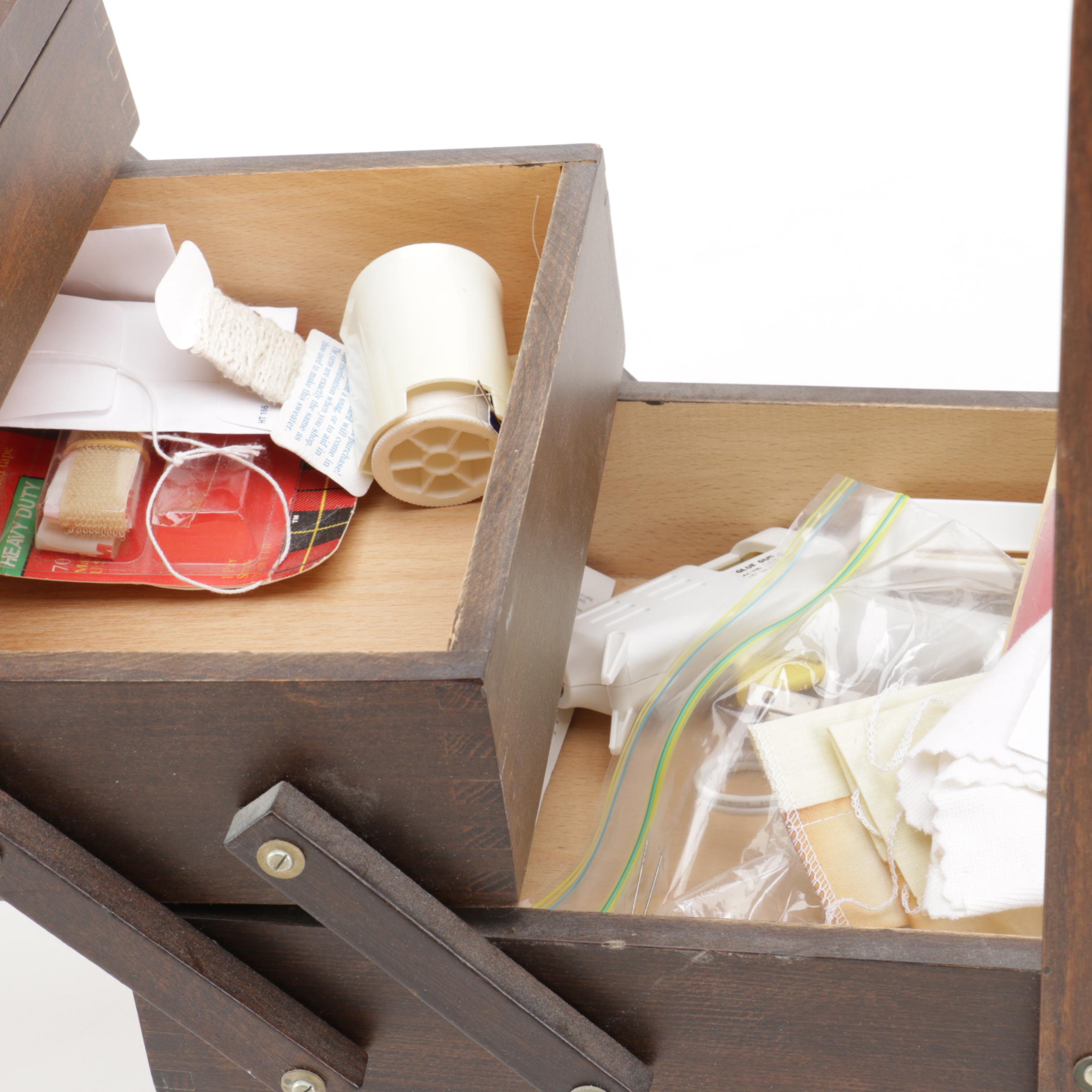 Accordion Sewing Box and Accessories