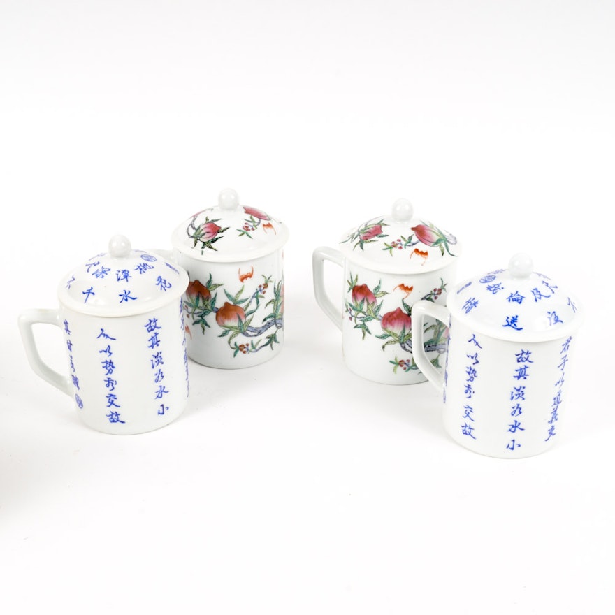 Lidded Chinese Tea Mugs