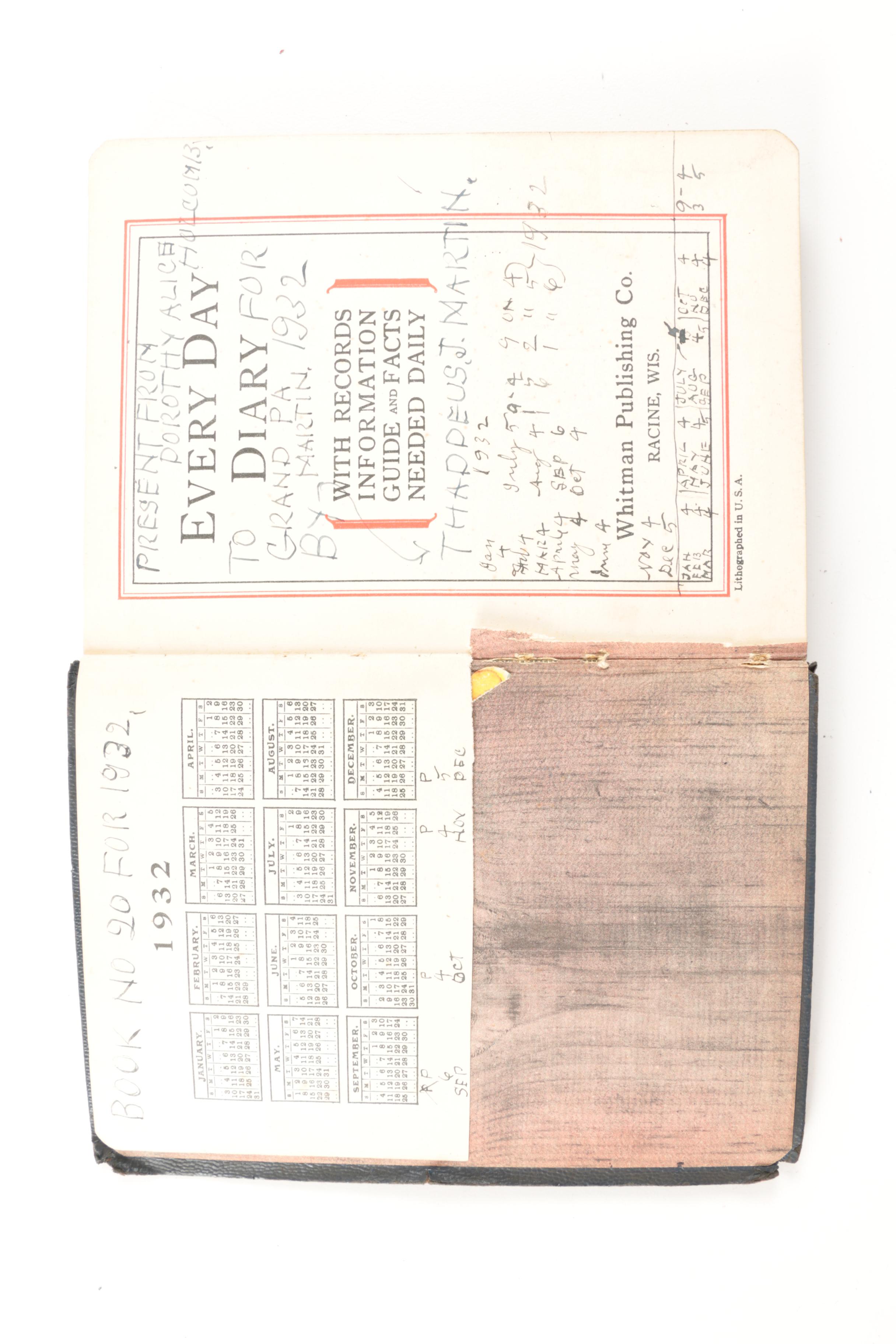 Early 20th Century Personal Diaries and Ledgers