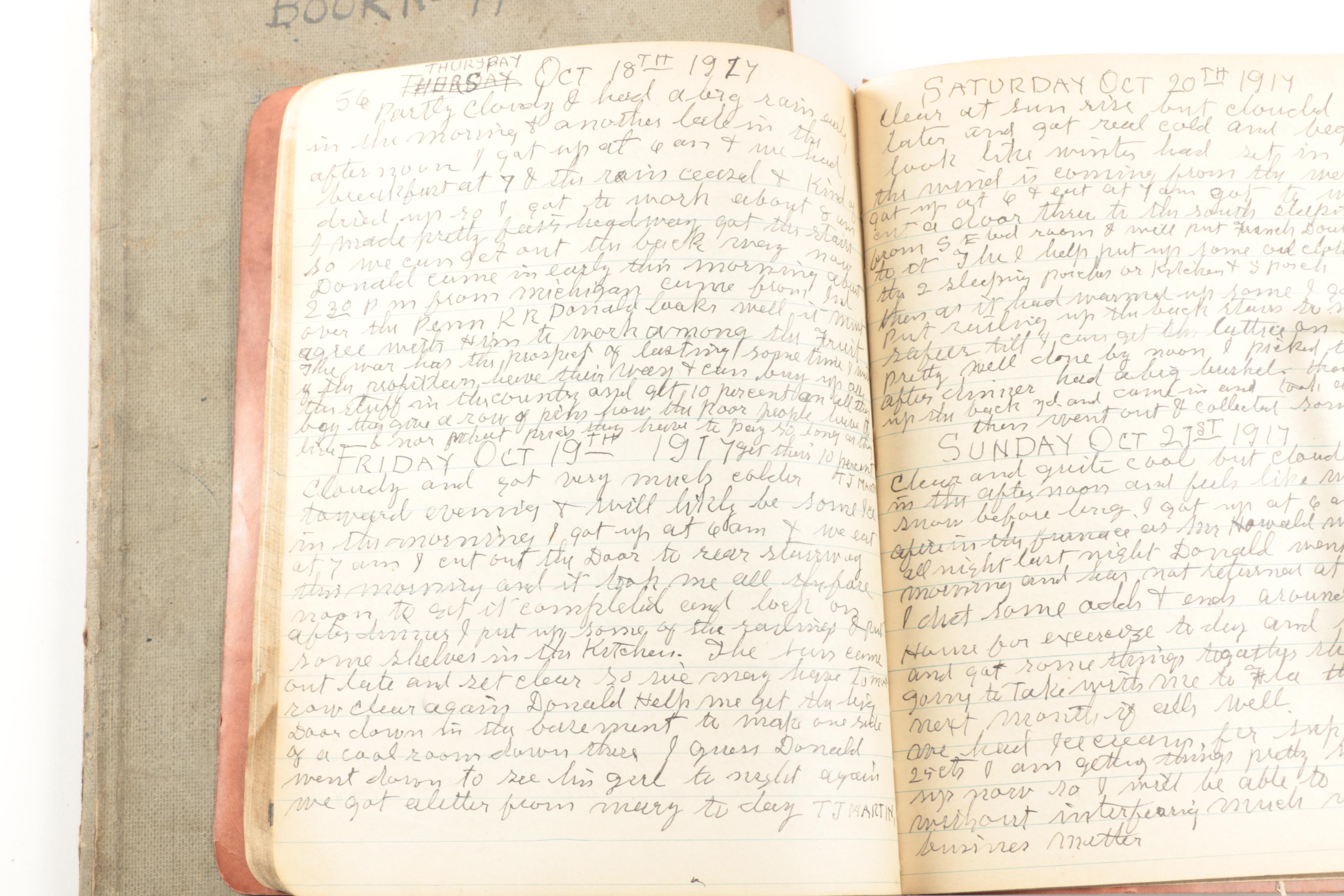 Early 20th Century Personal Diaries and Ledgers