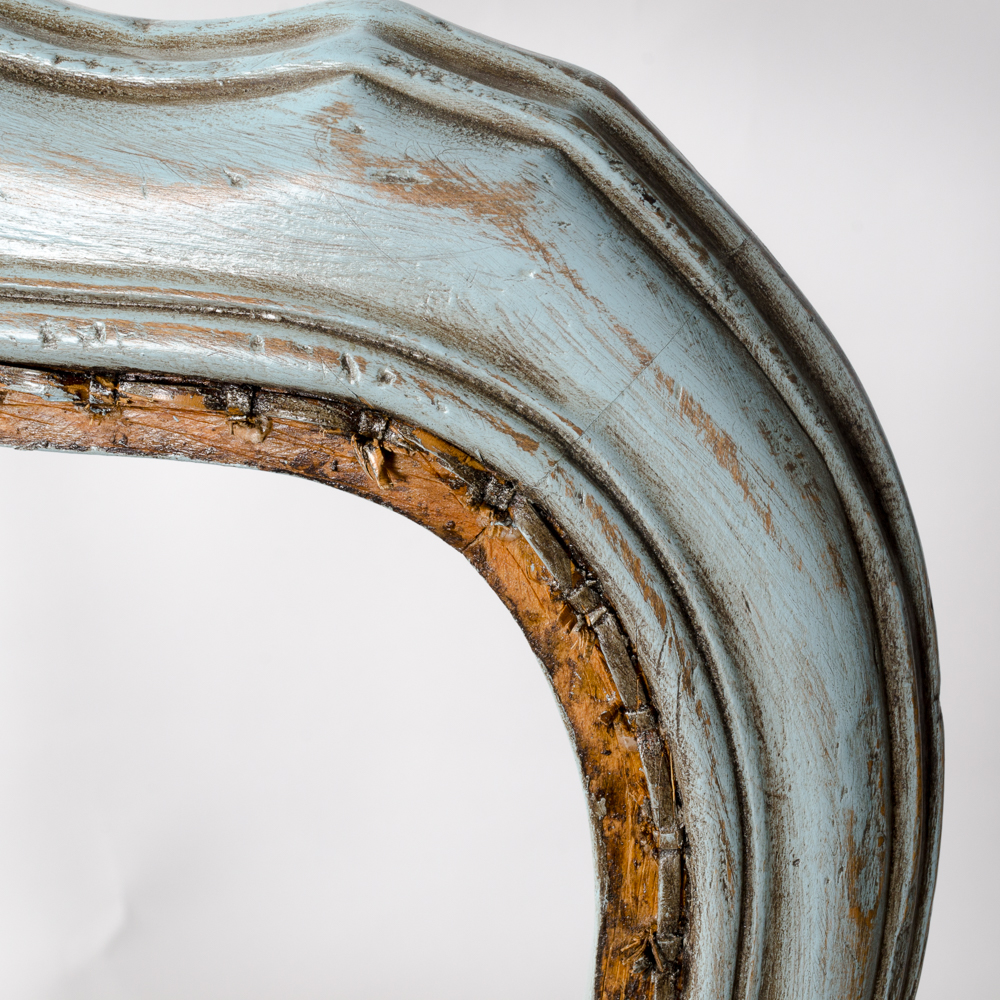 Pair of Blue Distress Painted Armchairs