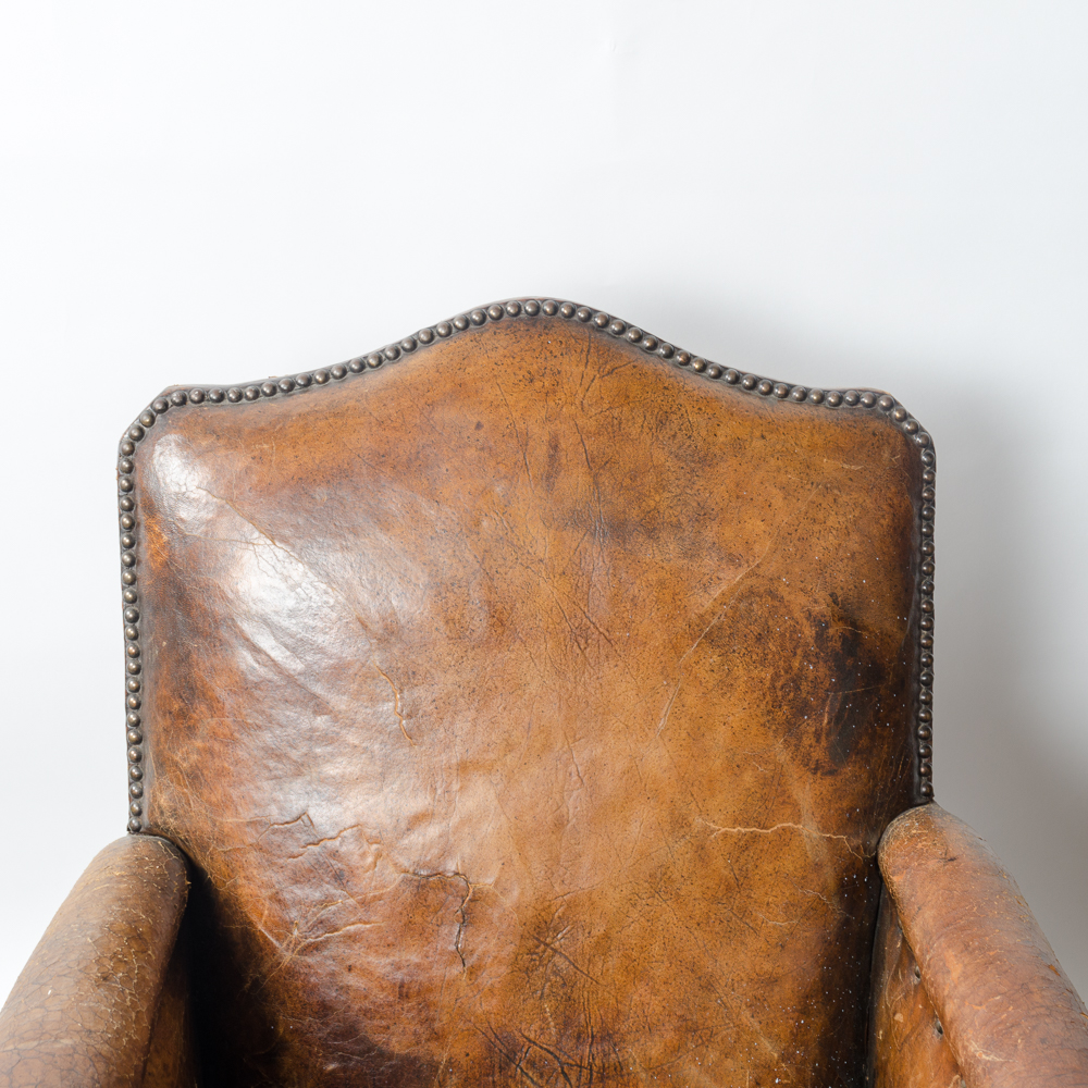 Leather Club Chair French circa 1910