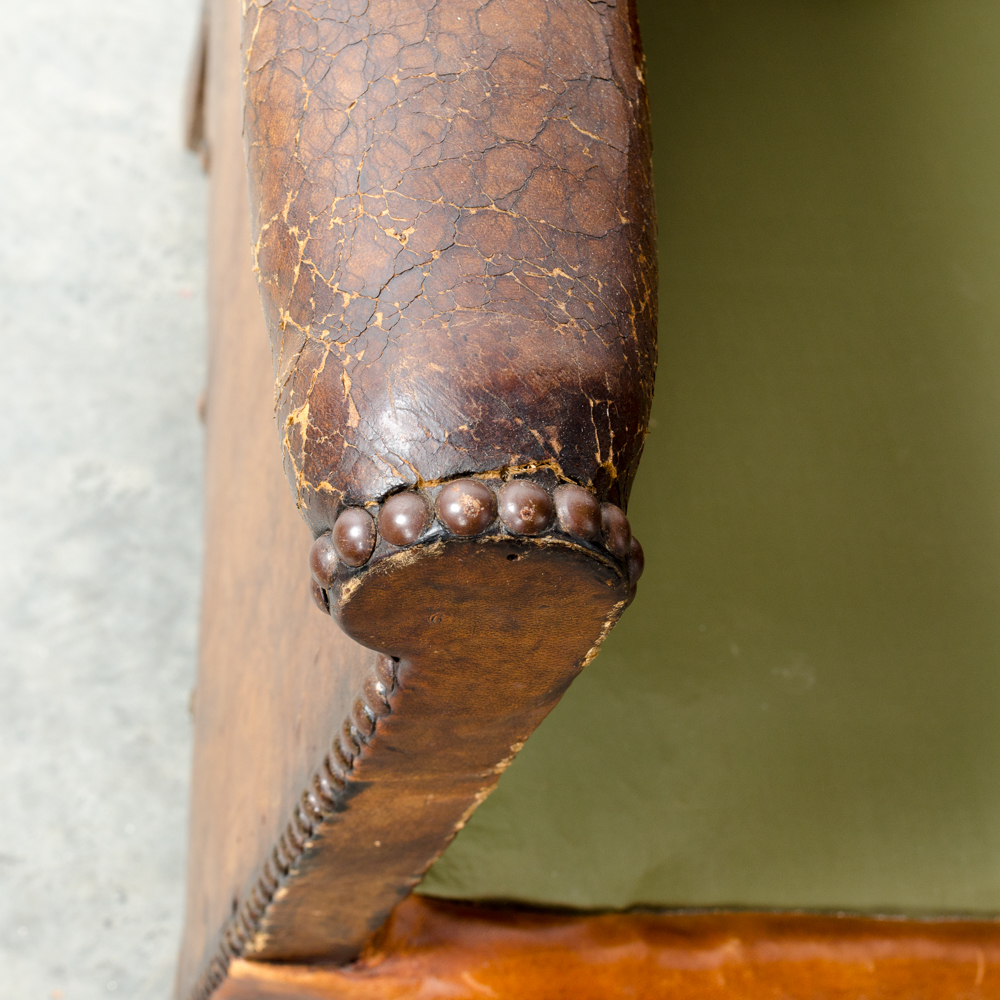 Leather Club Chair French circa 1910