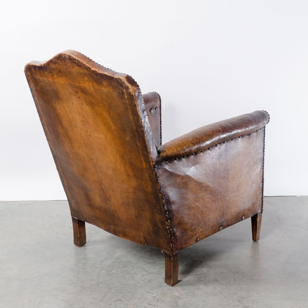Leather Club Chair French circa 1910