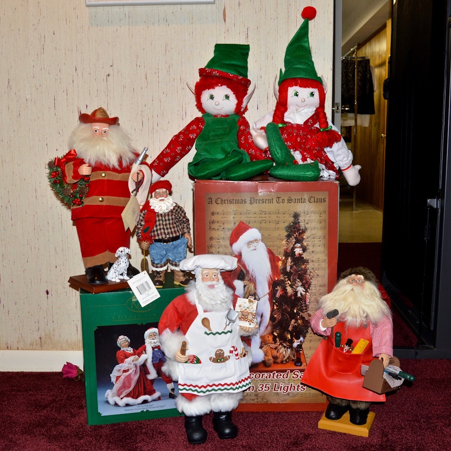 Holiday Santa Figurines and Decor