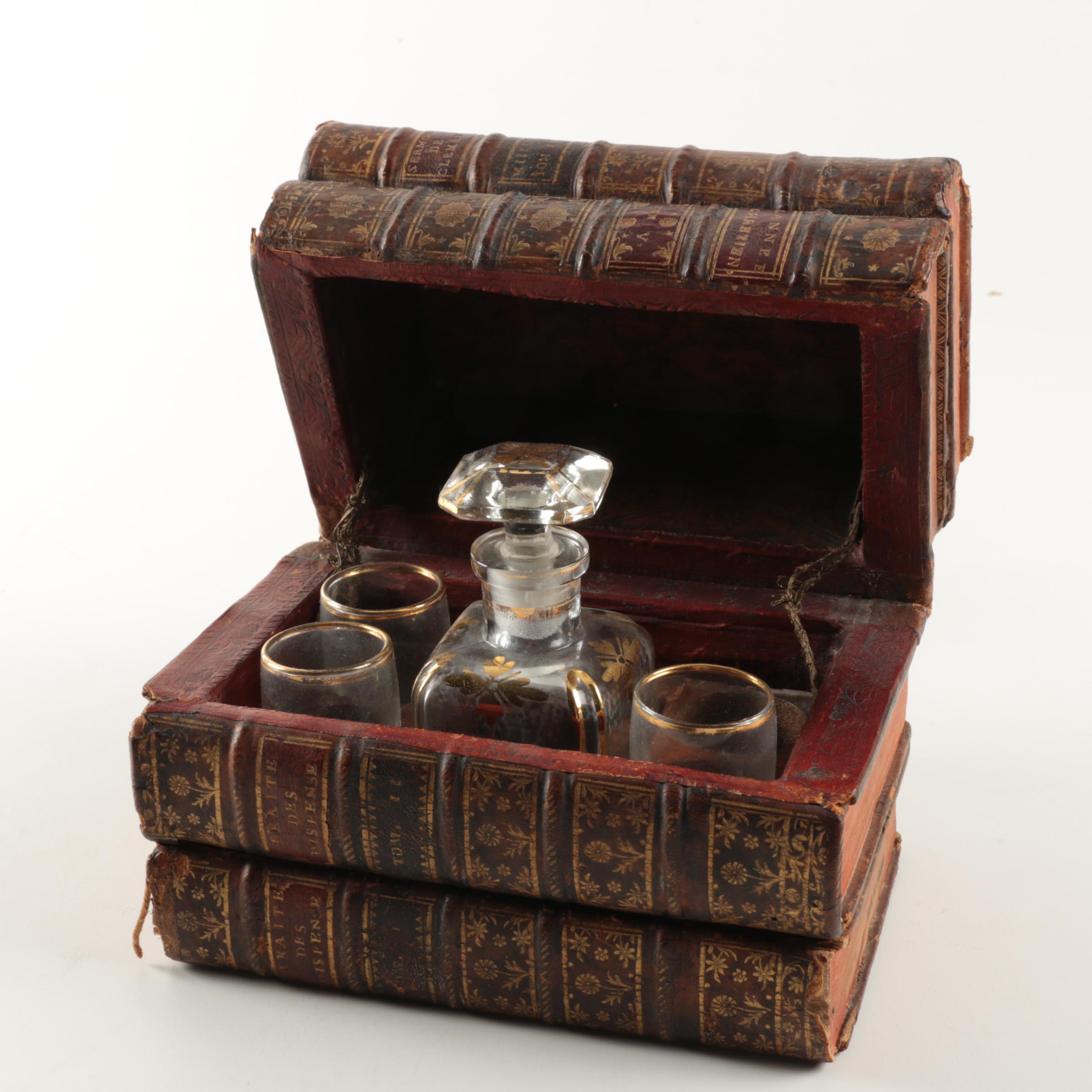 Antique Books Shaped Liquor Box