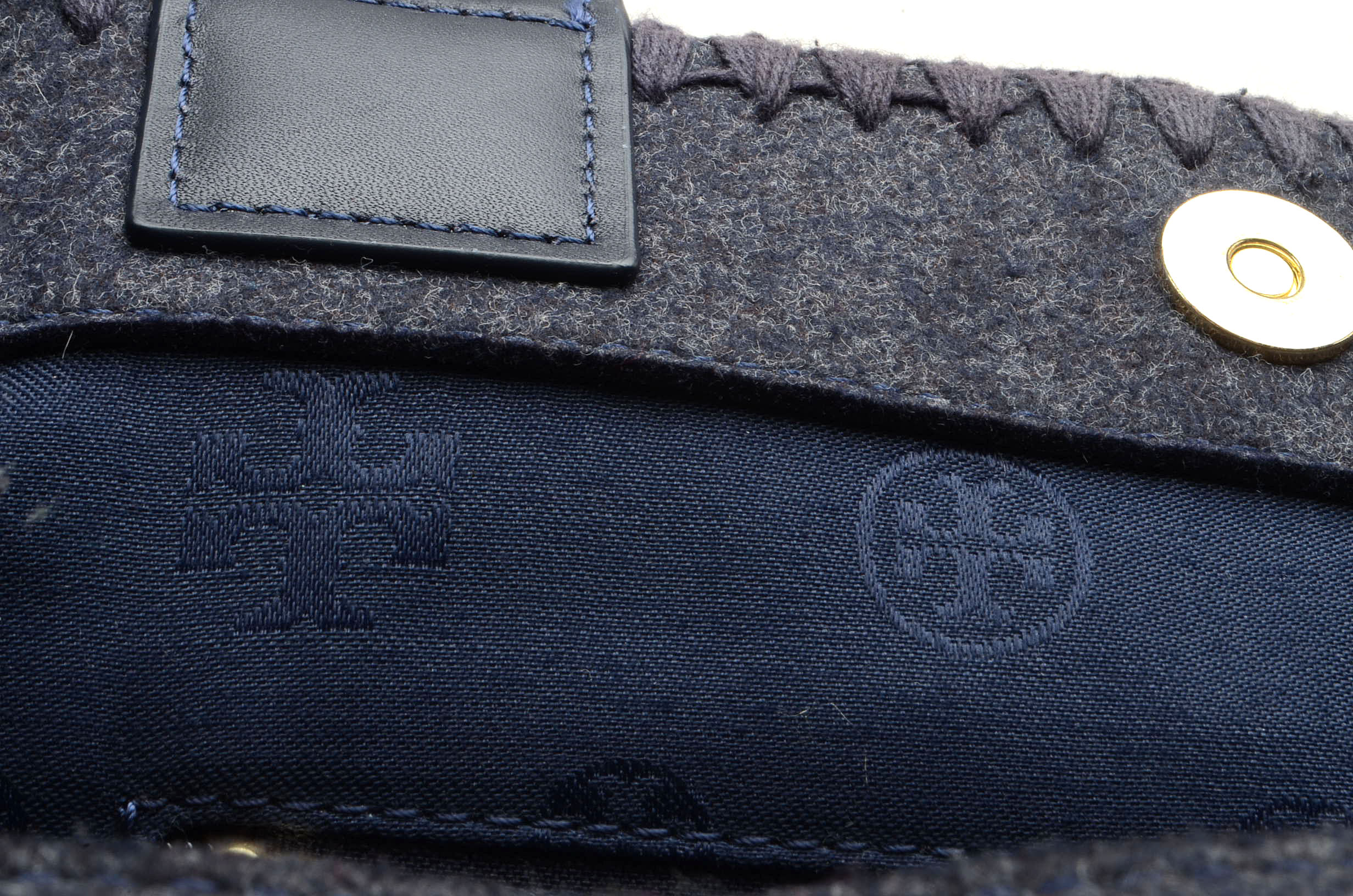 Tory Burch Stitched Wool "Ella" Tote Bag