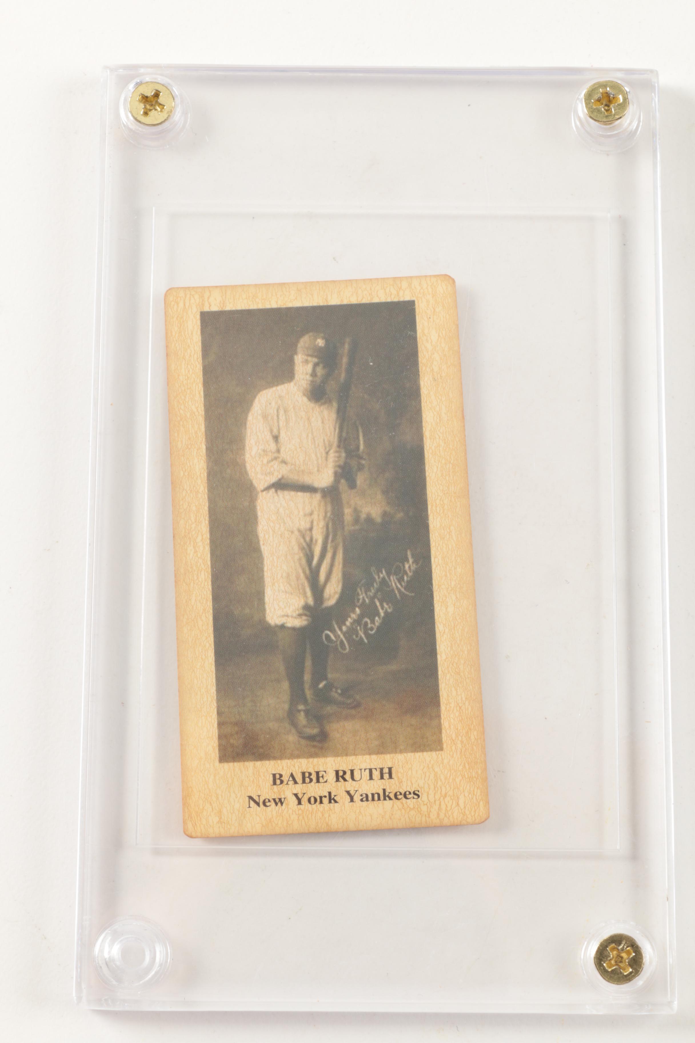 Three Vintage Black and White Baseball Cards